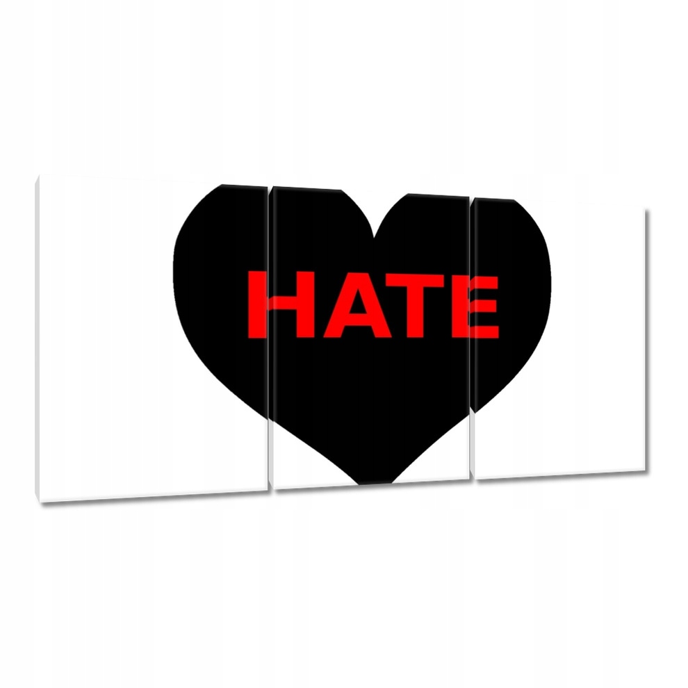 

Obrazy 120x60 Czarne serduszko Hate