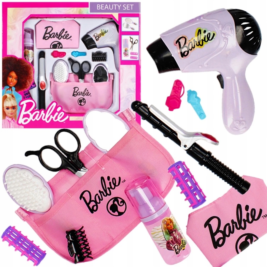 

Barbie Zestaw Fryzjerski Fryzjer Suszarka Lokówka