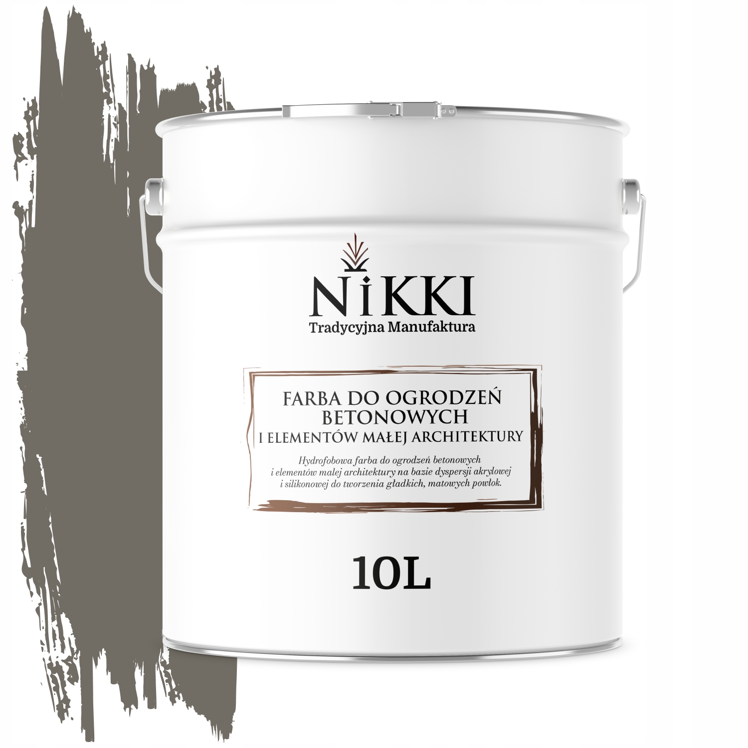 Farba Na Maľovanie Plotov 10 L Betónových Kvetináčov Šedá Tmavá Teplá