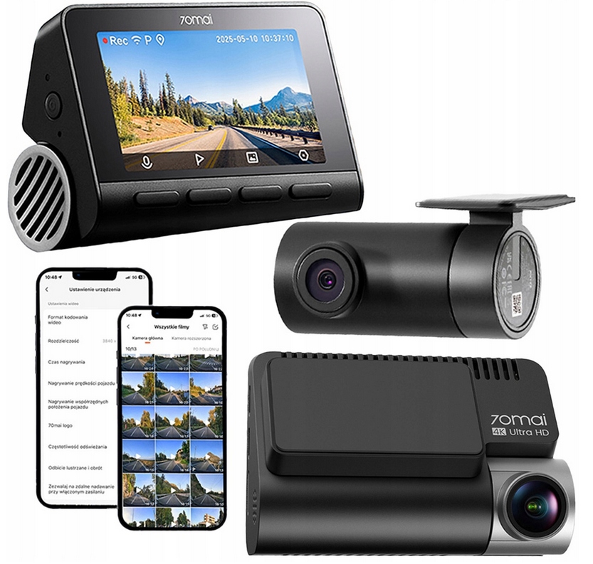 70 Mai Automobilová Kamera A810S 4K Hdr Videorekordér Jízdy Zadní RC24