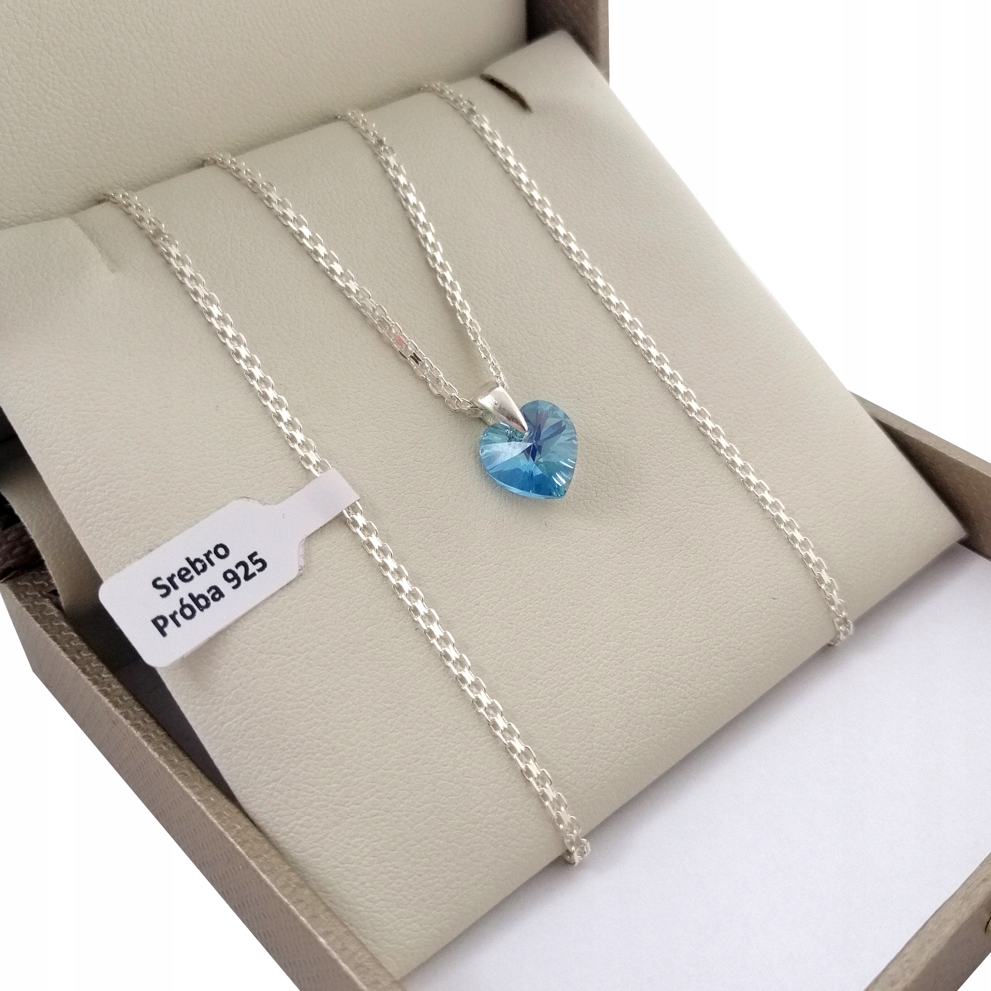 

Srebrny Naszyjnik Swarovski Serce 925 Dedykacja
