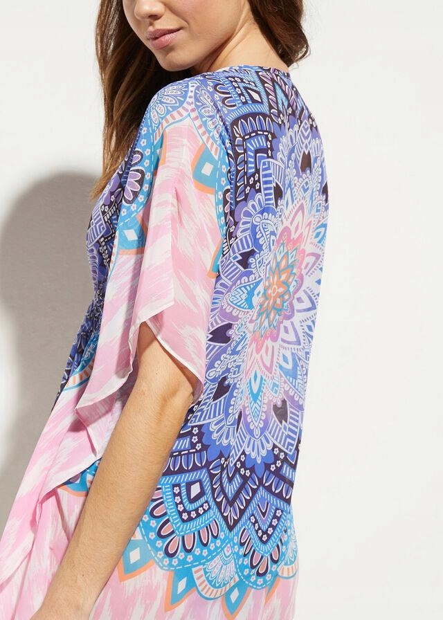 Bonprix SUKIENKA TUNIKOWA PLAŻOWA 48 Wzór dominujący mix wzorów