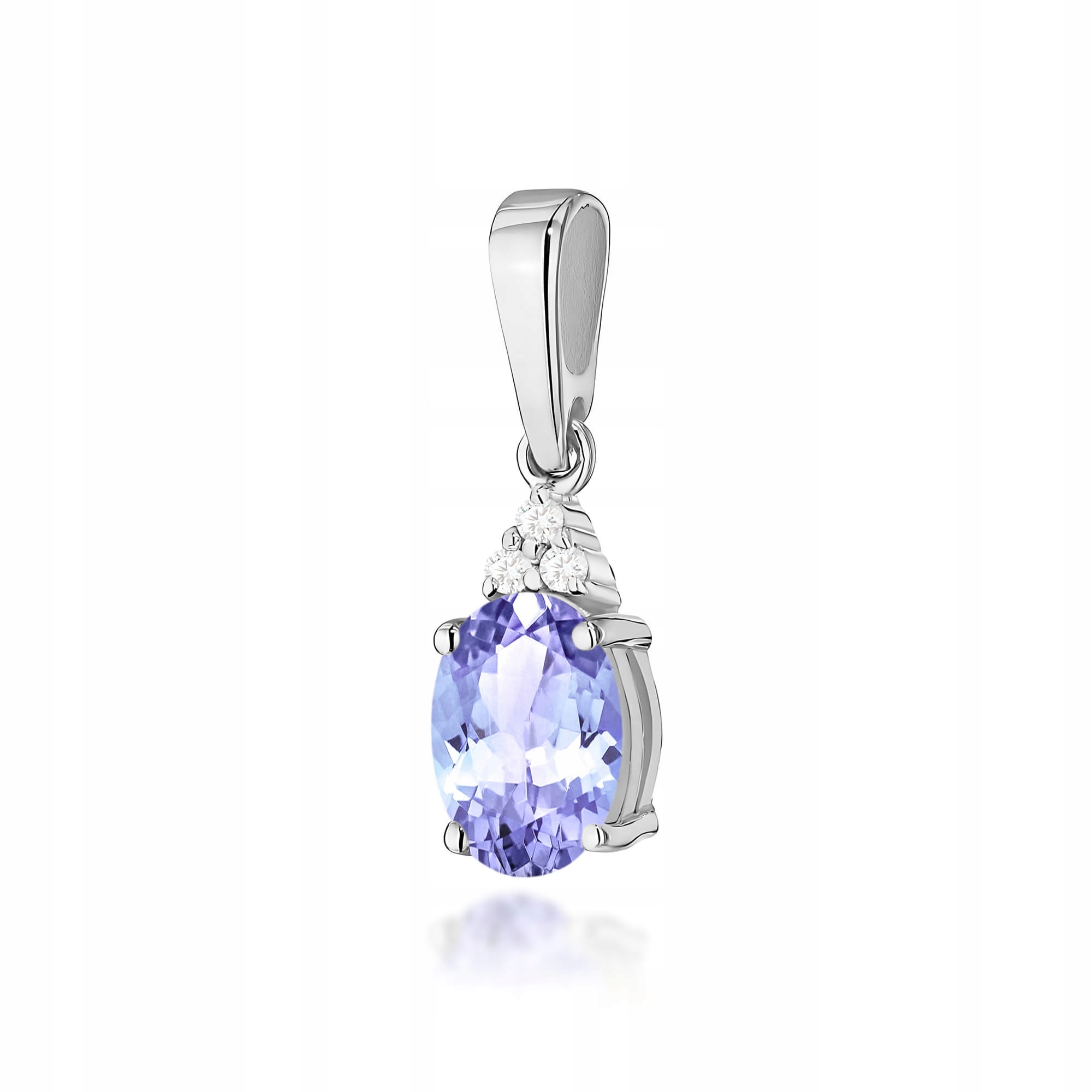 Přívěsek z bílého zlata 585 Tanzanit 0,70 ct přírodní brilianty 0.7 g 14 kt