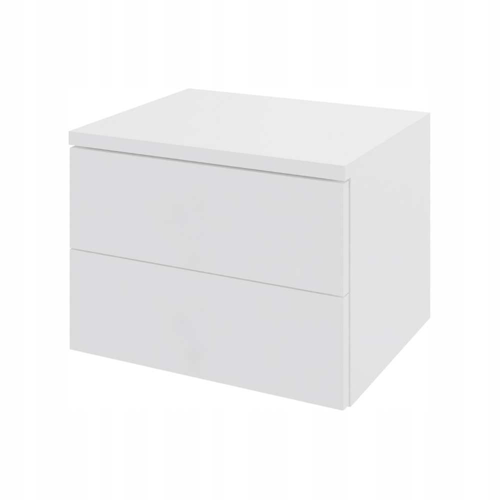 Noční stolek závěsný se dvěma zásuvkami, click-on, bílý, šířka 40 cm