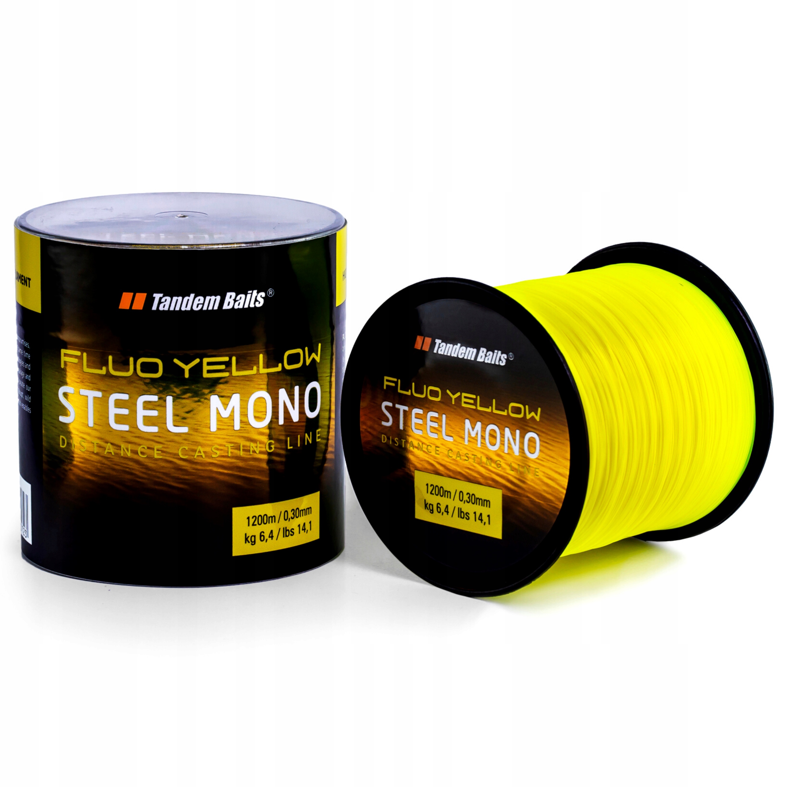 Żyłka karpiowa Tandem Baits Steel Mono Fluo Yellow 1200m 0,35mm
