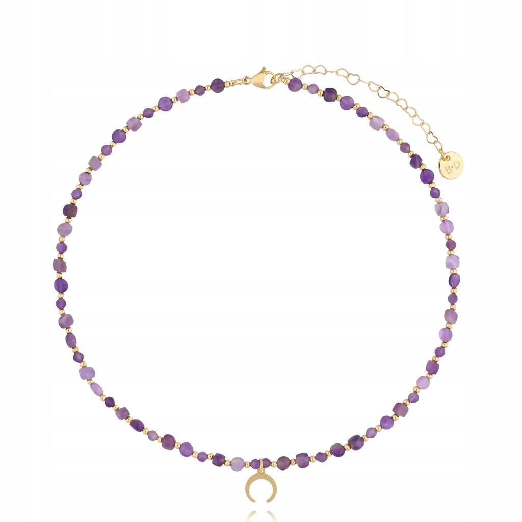 Dámský fialový náhrdelník By Dziubeka měsíc 44 cm