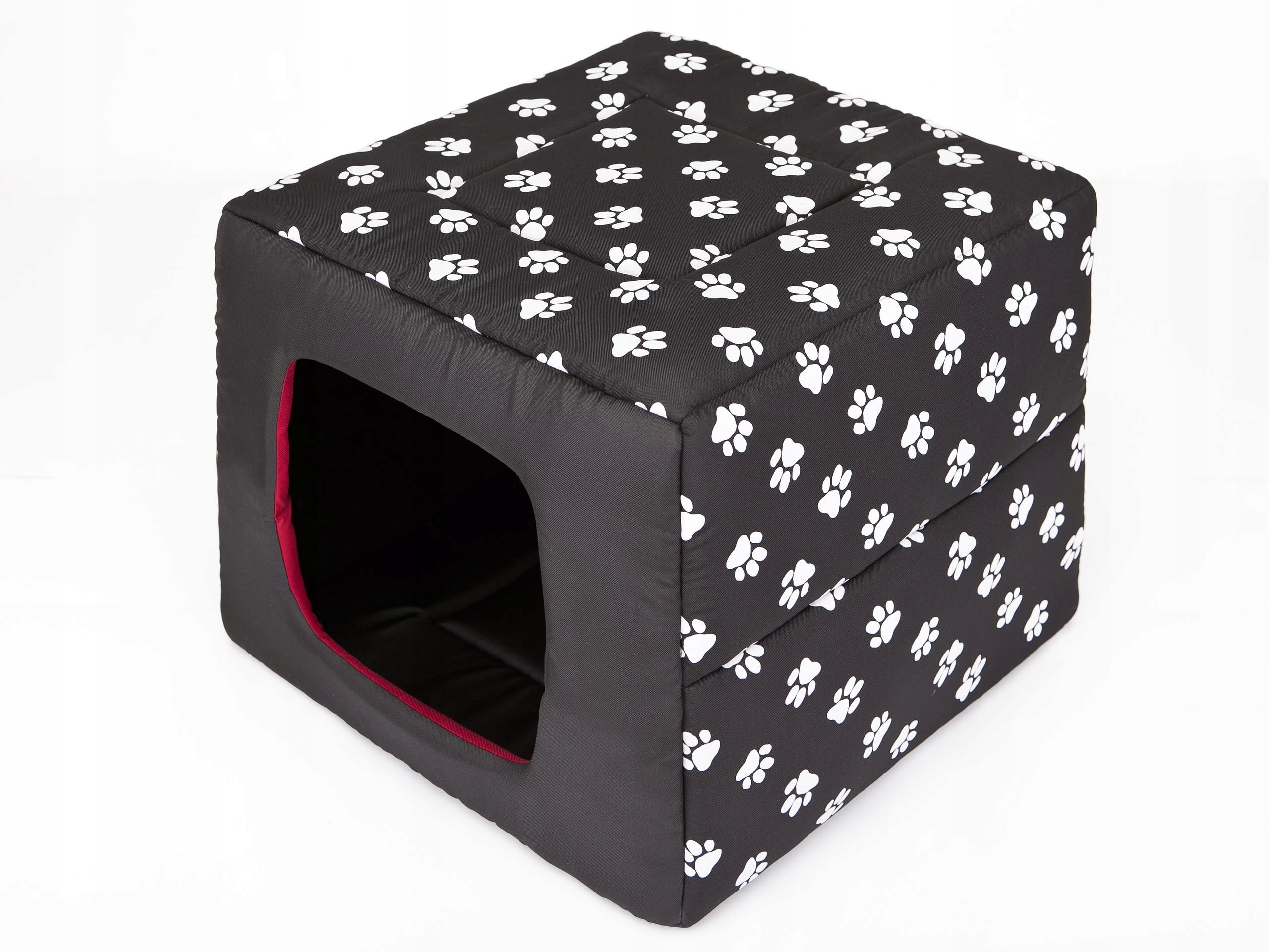 Pelíšek a bouda 2v1, obdélníkové pelíšek pro psa se stříškou 55x55 cm