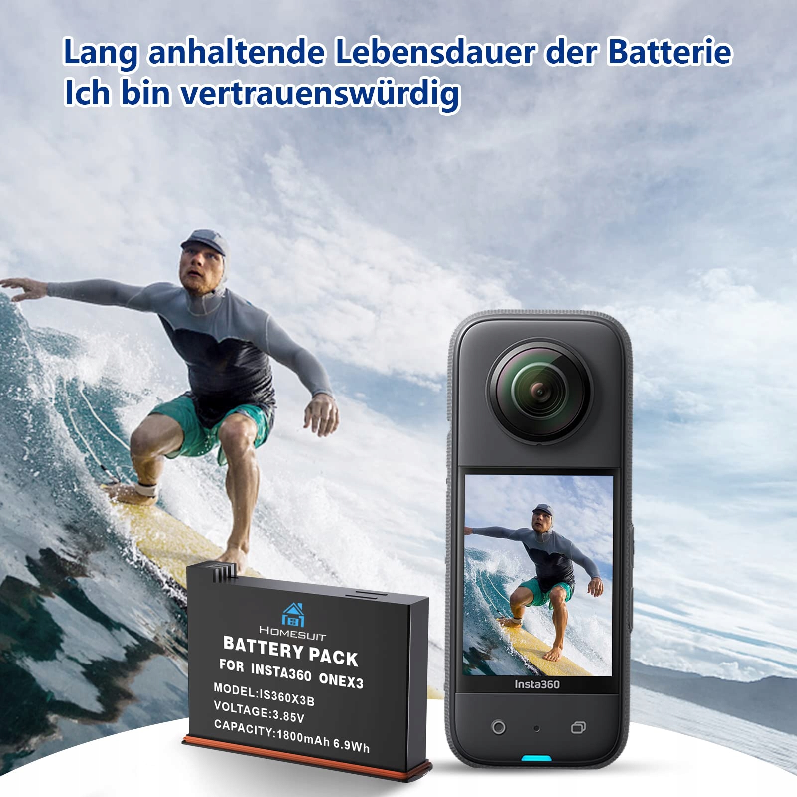 HOMESUIT Zestaw Akumulatorów 1800mAh i Ładowarka USB LED do X3 — miniatura 6