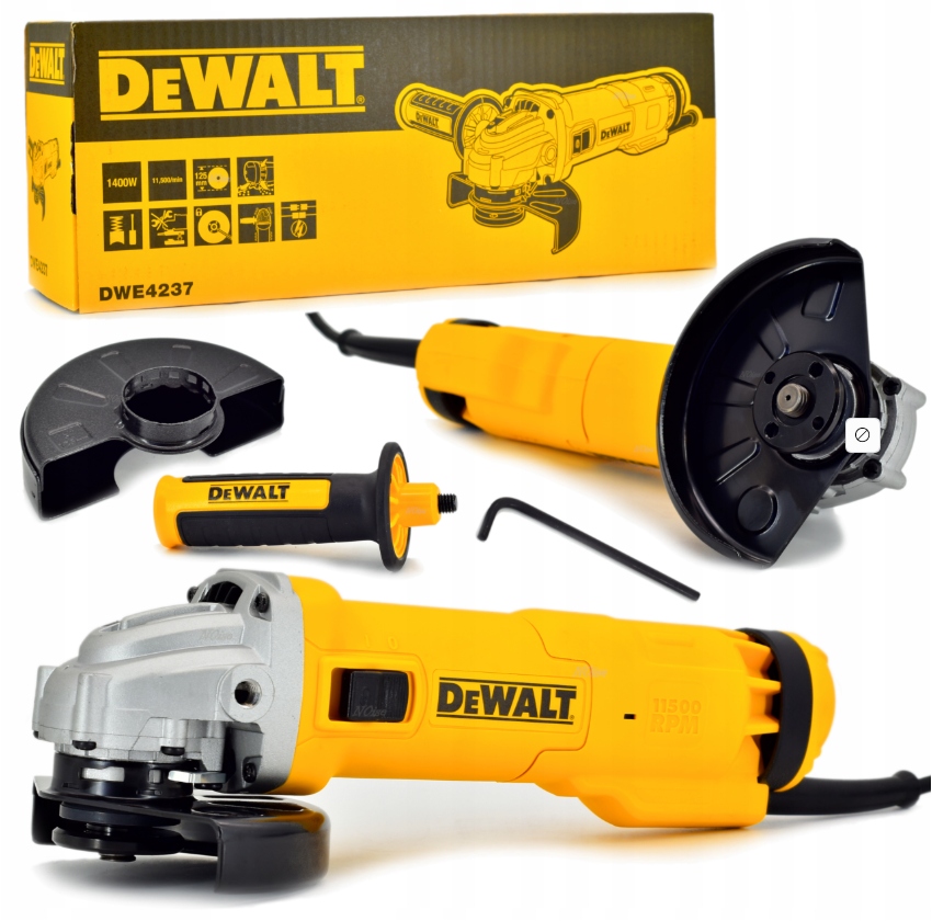 DeWalt DWE4237 Szlifierka kątowa z włącznikiem suwakowym 125mm 1400W