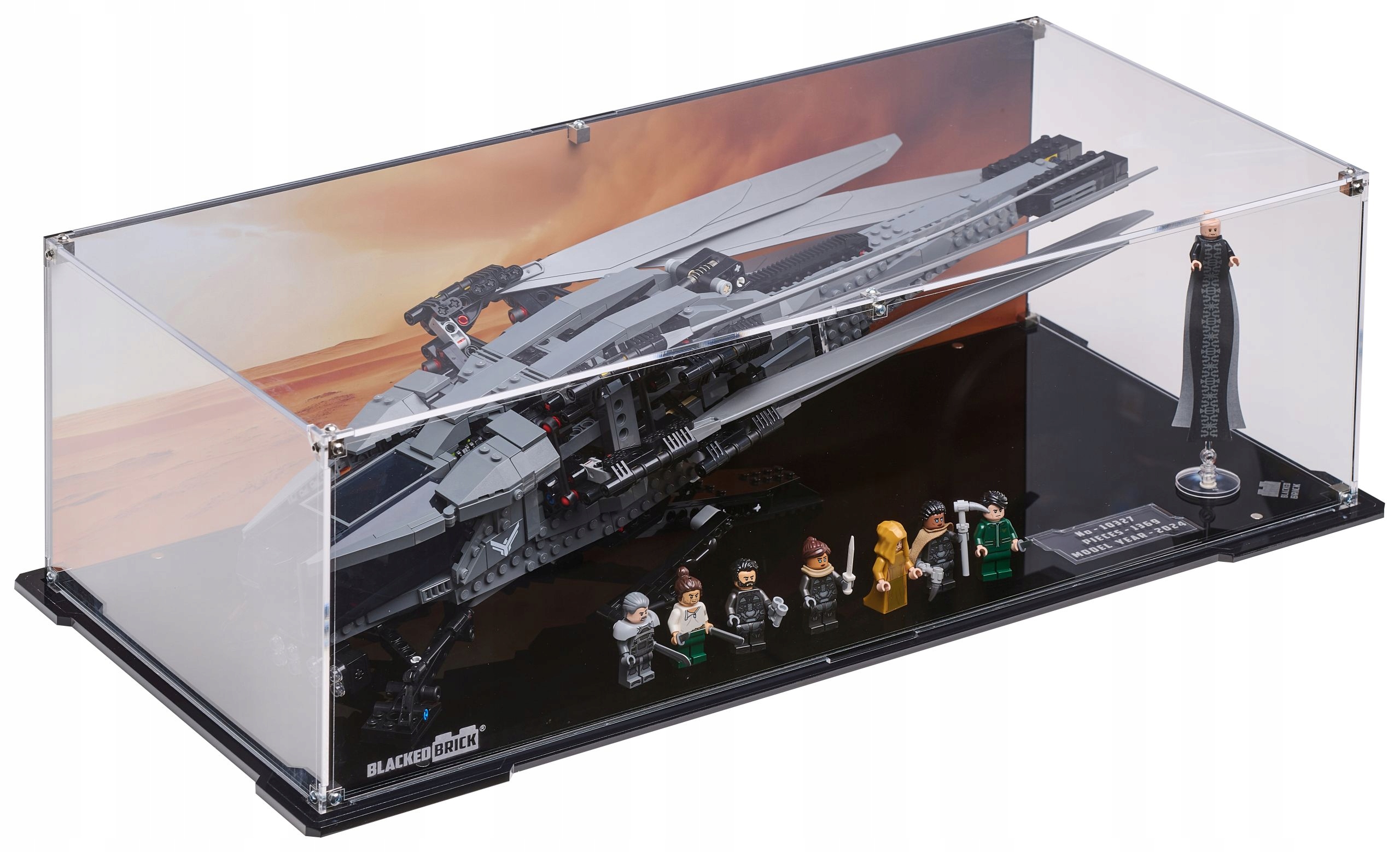 Vitrína s pozadím Blacked Brick pre Lego 10327 Icons Duna Ornithopter