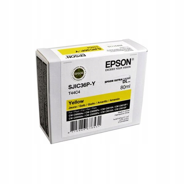 Originální inkoust Yellow Epson SJIC36PY, SJI-C36PY, SJIC-36PY (T44C4, C13T44C)