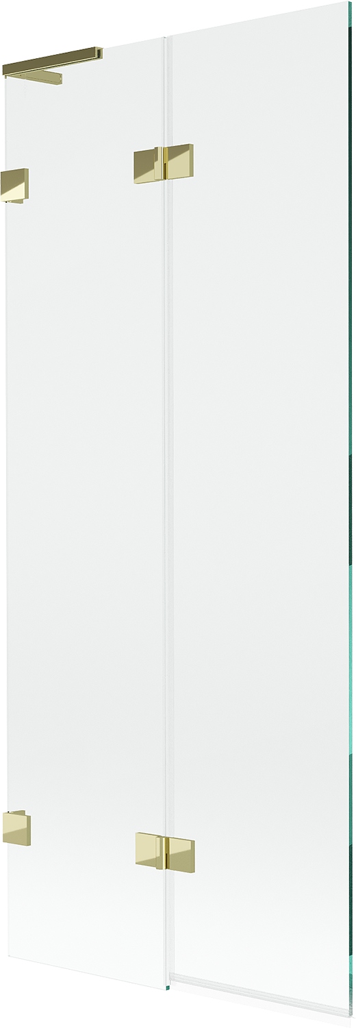 Mexen Lunar L vanová zástěna dvoukřídlá levá 80 x 150 cm, transparentní, zl