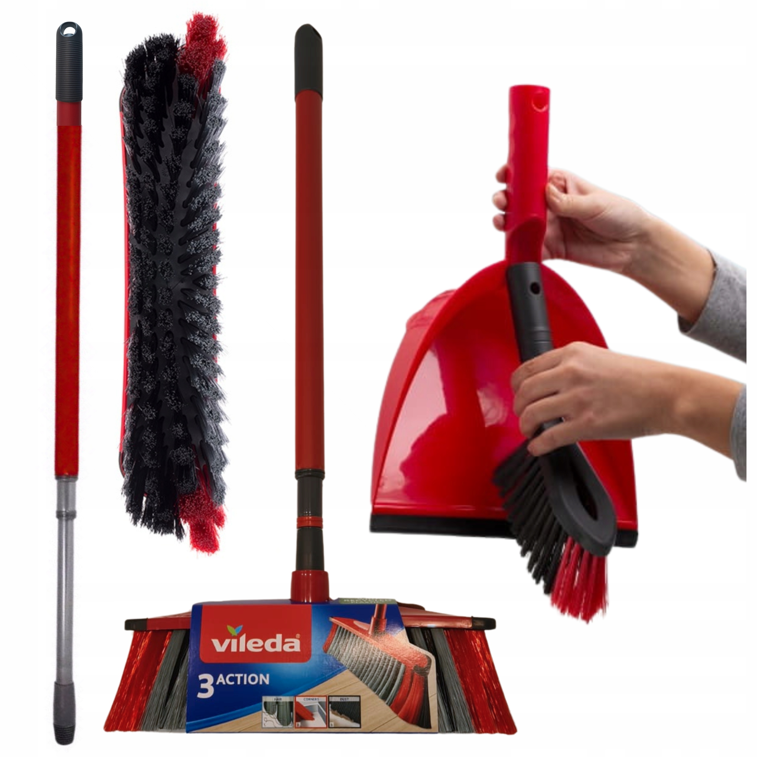 Levně Kartáč na zametání metly s teleskopickou tyčí Lopatka se smetáčkem