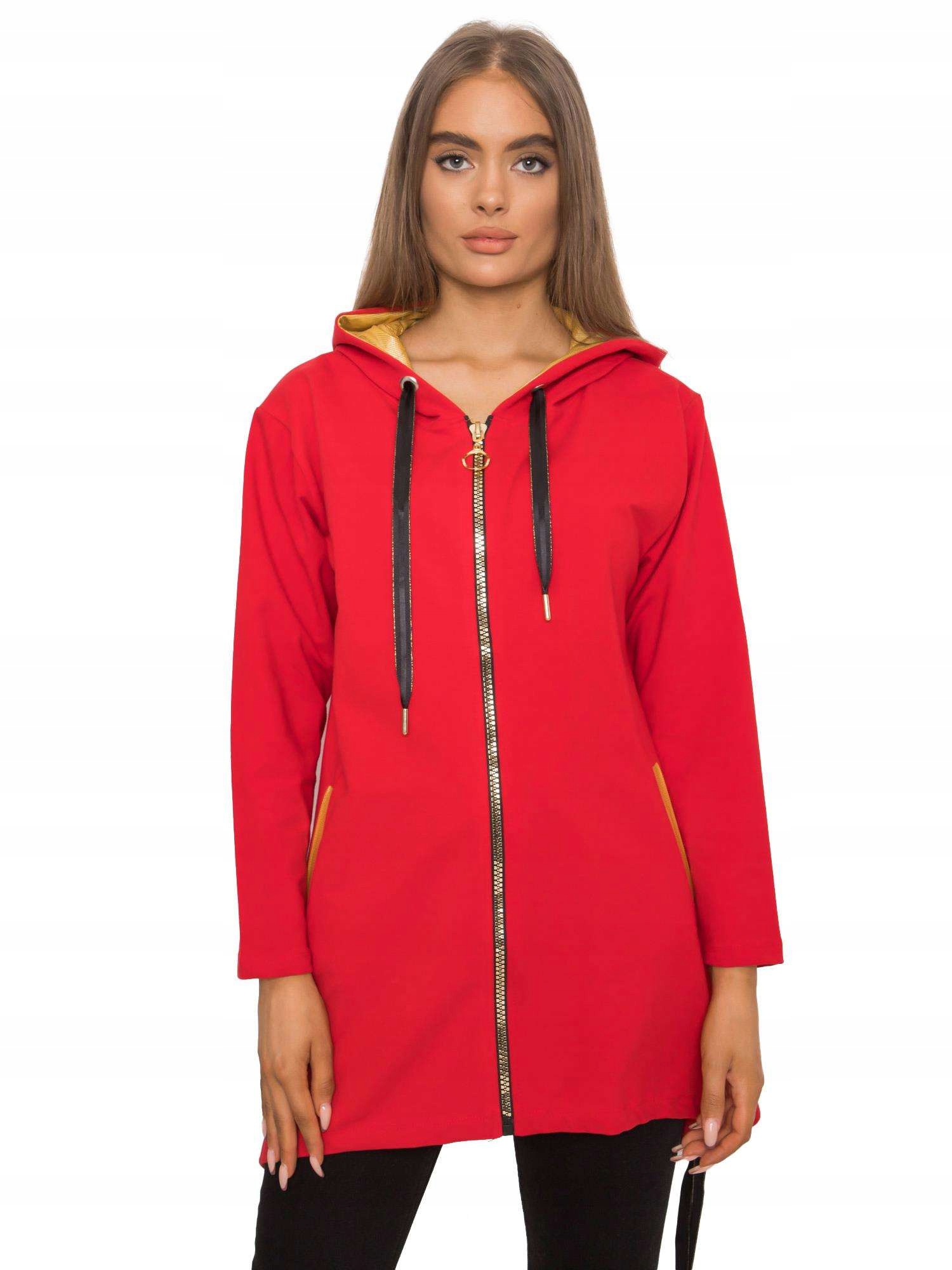 

Modna Bluza damska z kapturem rozpinana - S/m