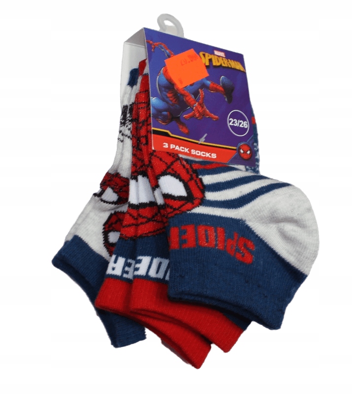 

3 szt Skarpety Stopki Spiderman rozm 23/26 Marvel