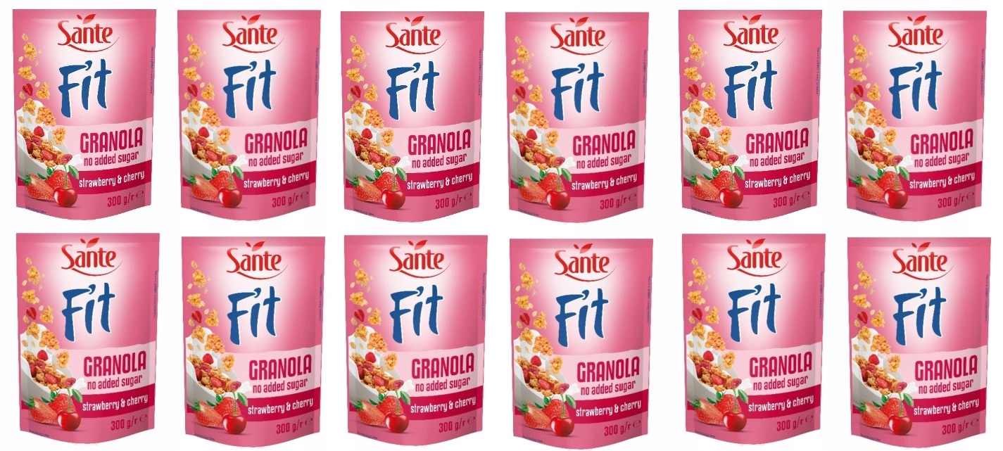 Levně 12 x 300 g Sante Granola bez cukru malina jahoda Karton