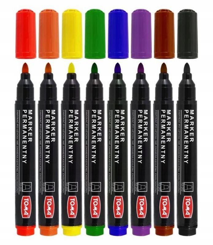 MARKER PERMANENTNY TOMA TO-202 OKRĄGŁY CZERWONY Marka Toma