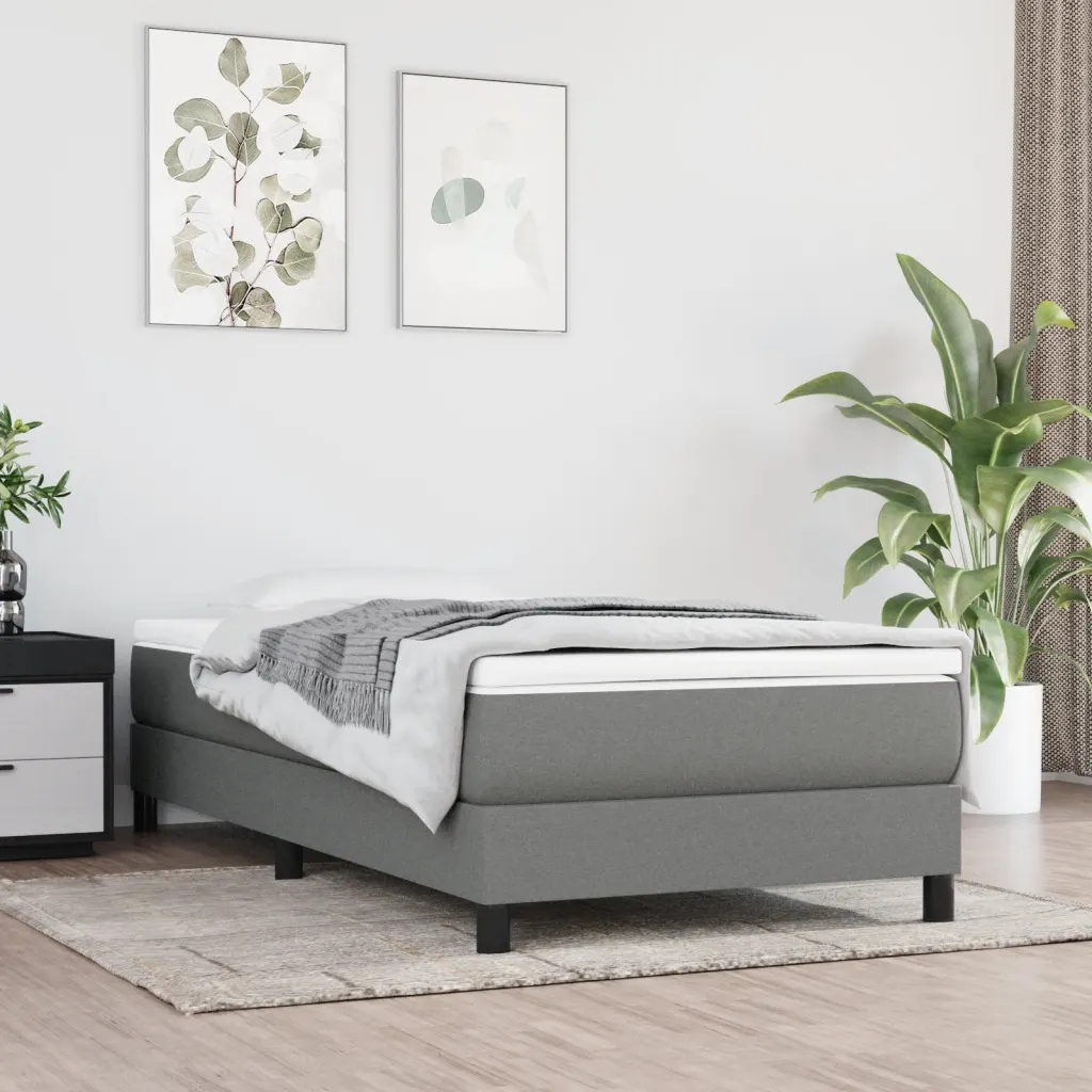 Taštičková matrace tmavě šedá 90 x 200 x 20 cm textil Šedá 347715