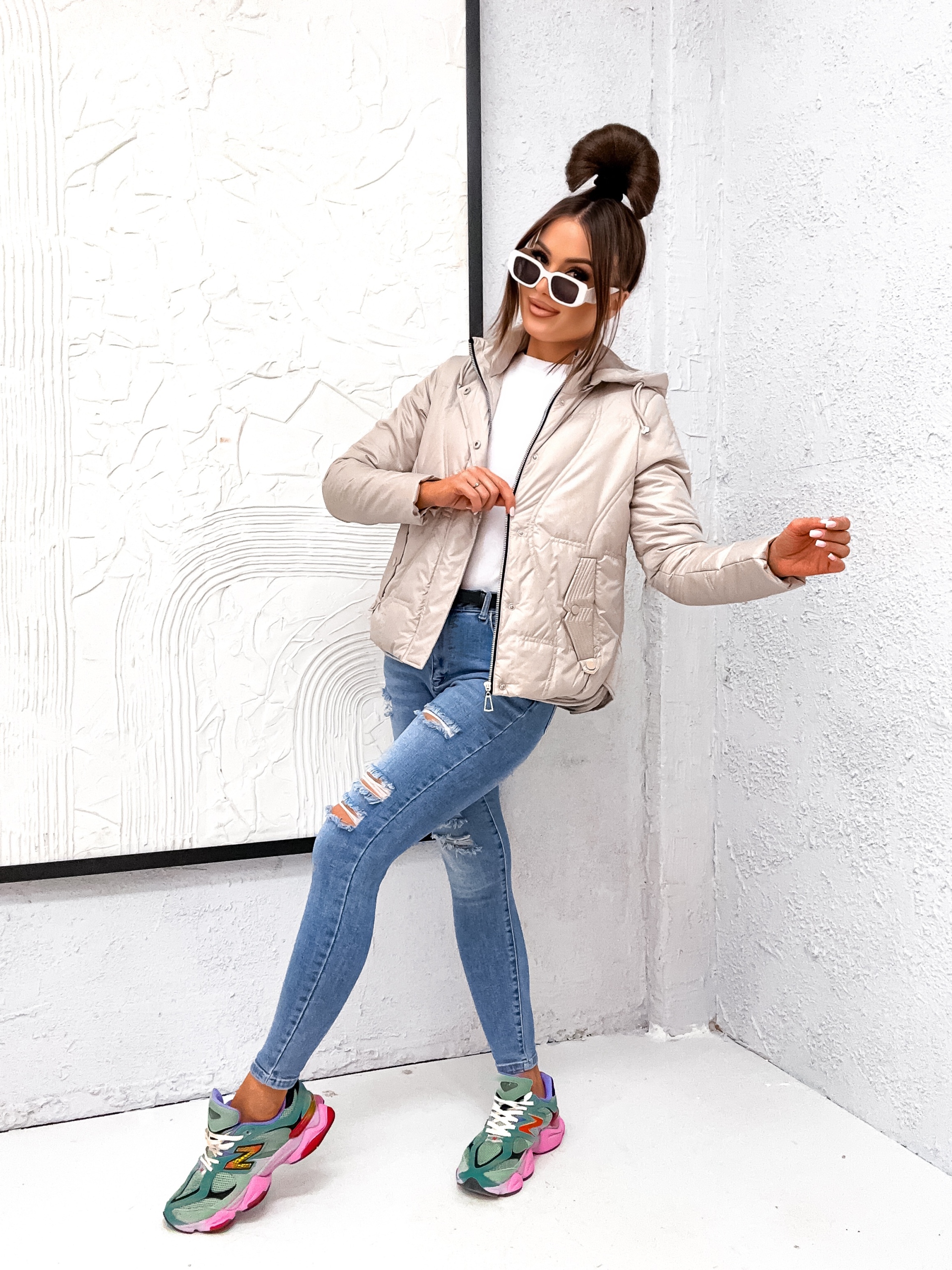 WIOSENNA/JESIENNA_Pikowana Modna Przejściówka - M Marka bez marki