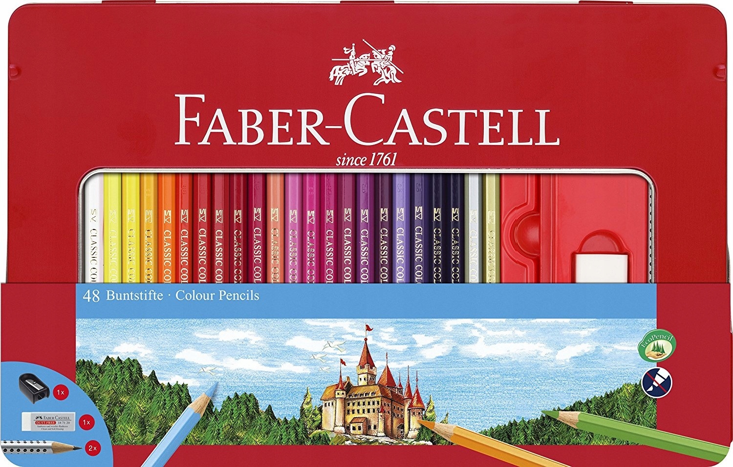 Faber-castell Kredki ołówkowe Eco 48 k Zamek Metal