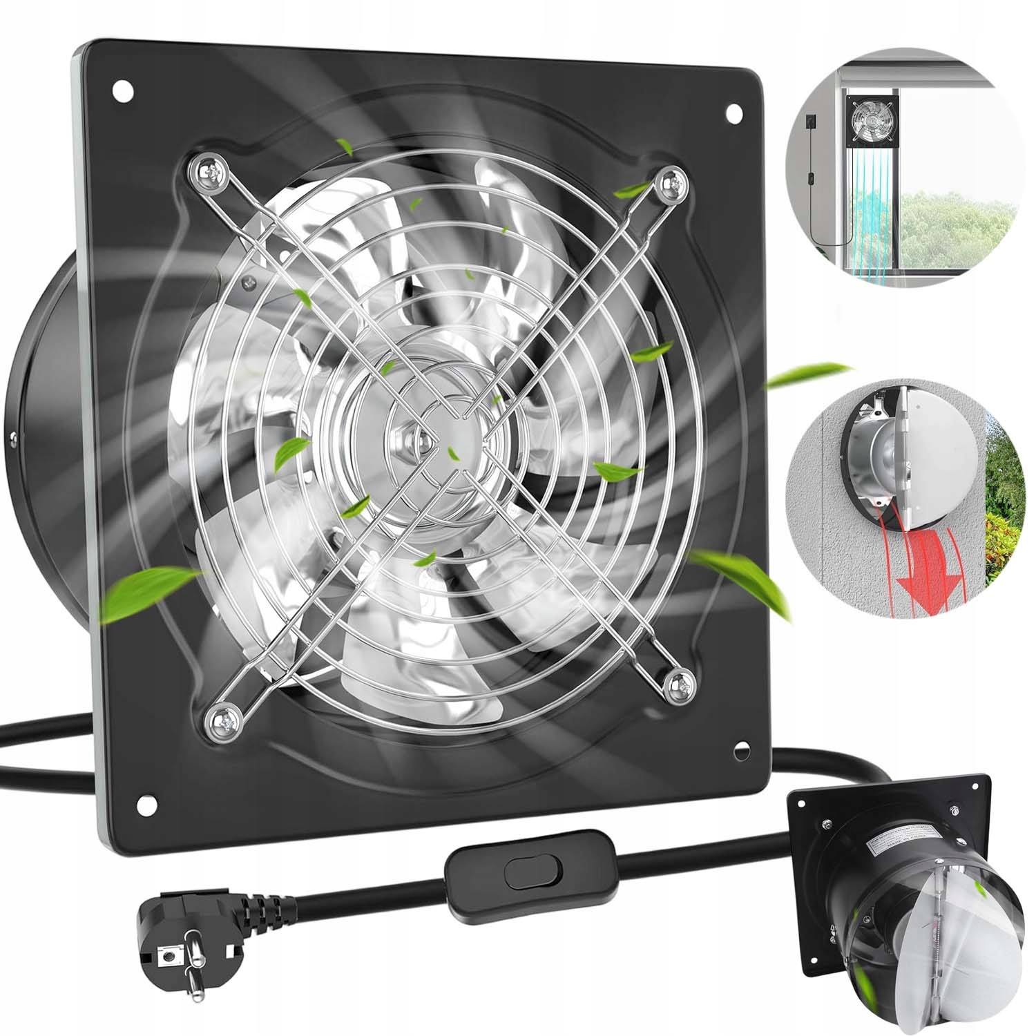 Výkonný Průmyslový Nástěnný Odsávací Ventilátor 150 MM, Délka 525 M³/h Do Sklepa