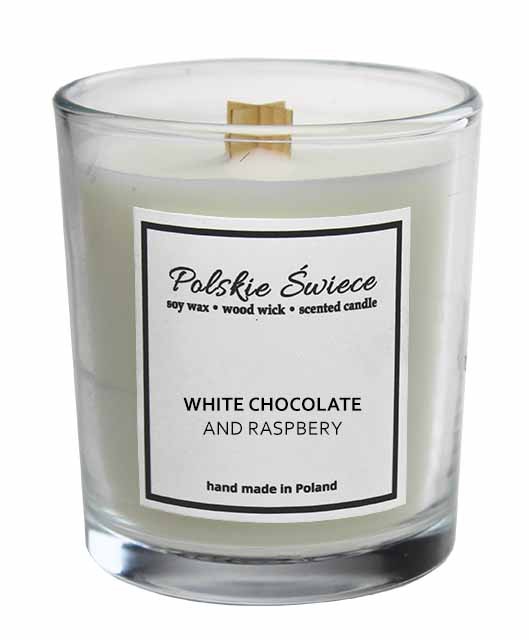 

White Chocolate Raspberry Naturalna świeca wood
