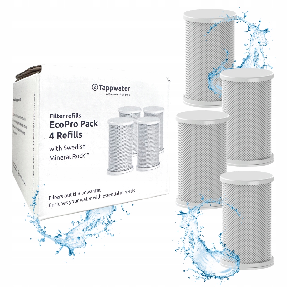 Zestaw wkładów filtrujących Tappwater New Ecopro 4 szt do filtra na kran