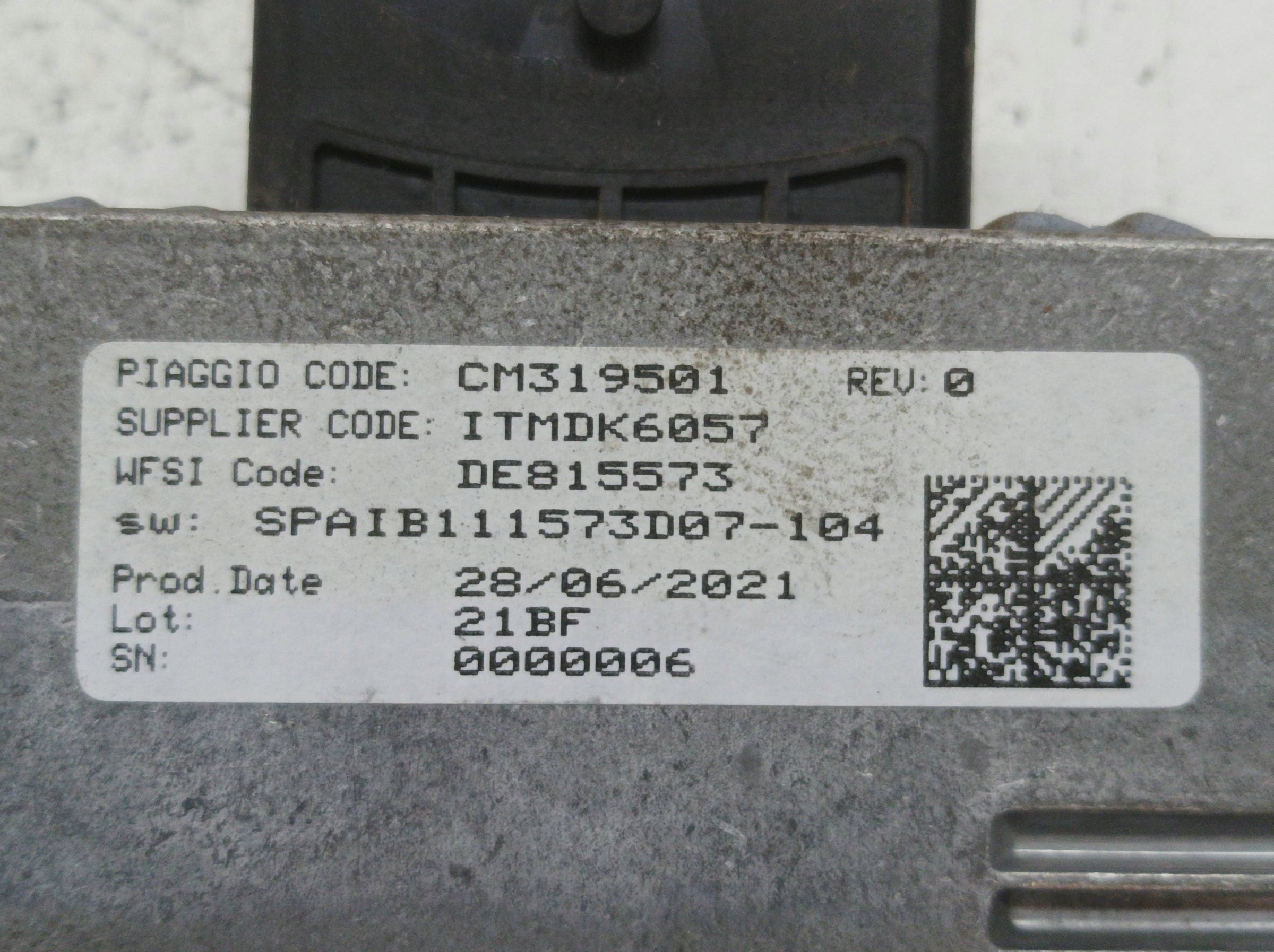 control unit LPG CM319501 FLY SF P7D TAP DE815099 Piaggio Porter II NP6