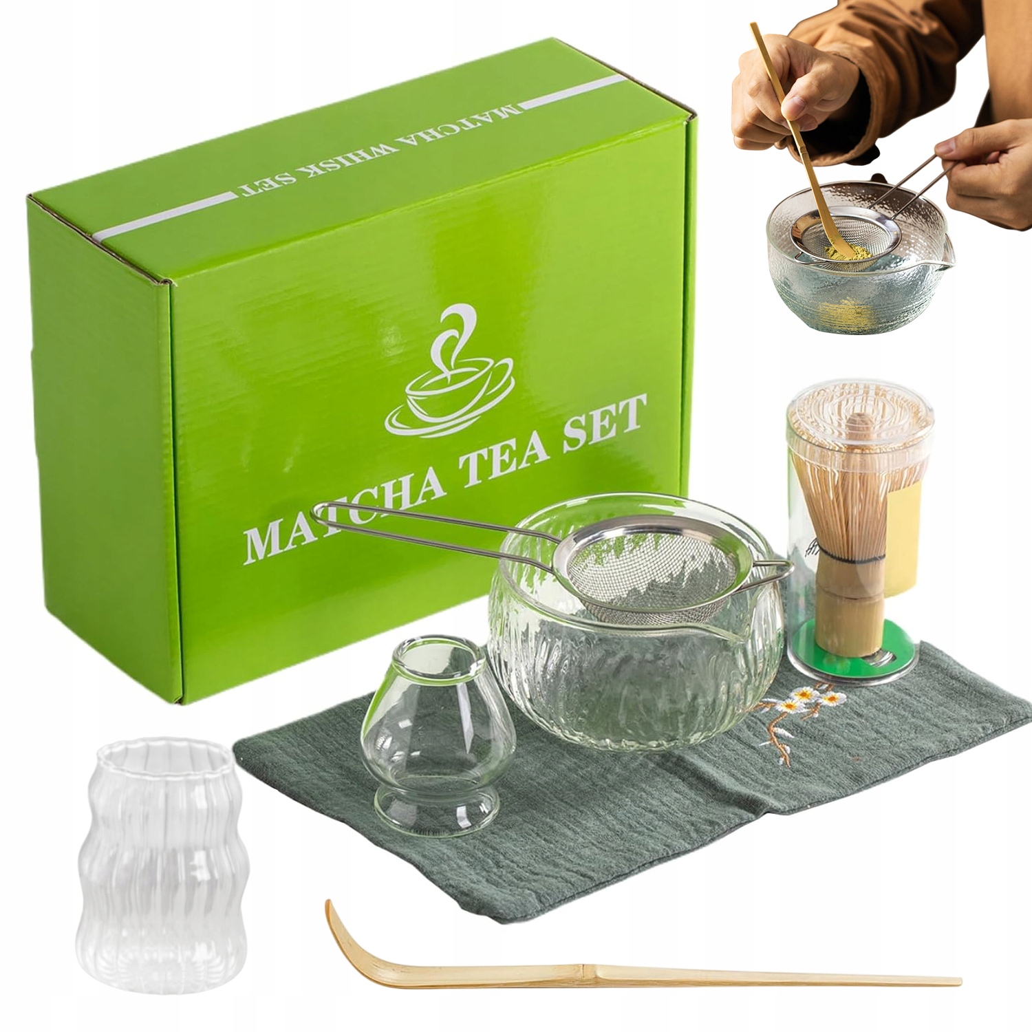 Levně Sada Pro Matcha 7 Japonská S Miskou A Ručně Vyráběnou Šlehací Metlou