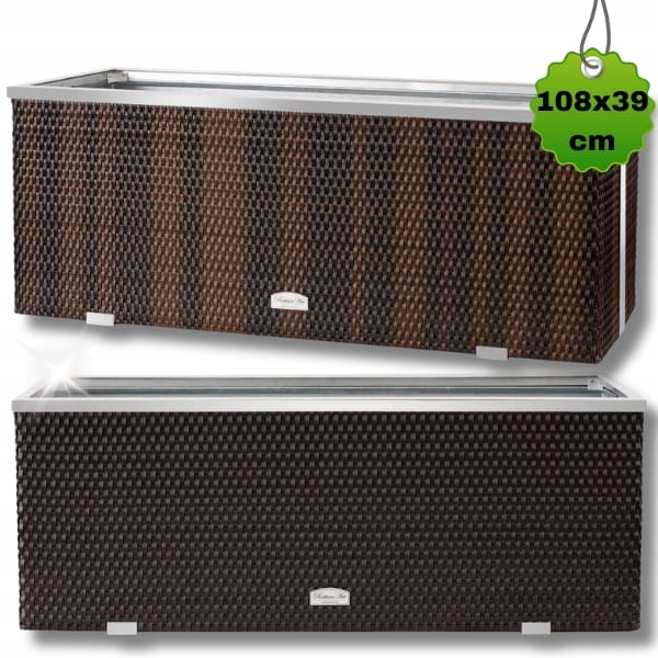 Velký Podlouhlý Květináč 108×43×39 CM Z Technorattanu Pro Zahradu Na Terasu