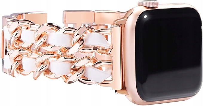 NewWays bransoleta do Apple Watch SE3/2 9/8/7/6/5/4 38/40/41mm biało złota