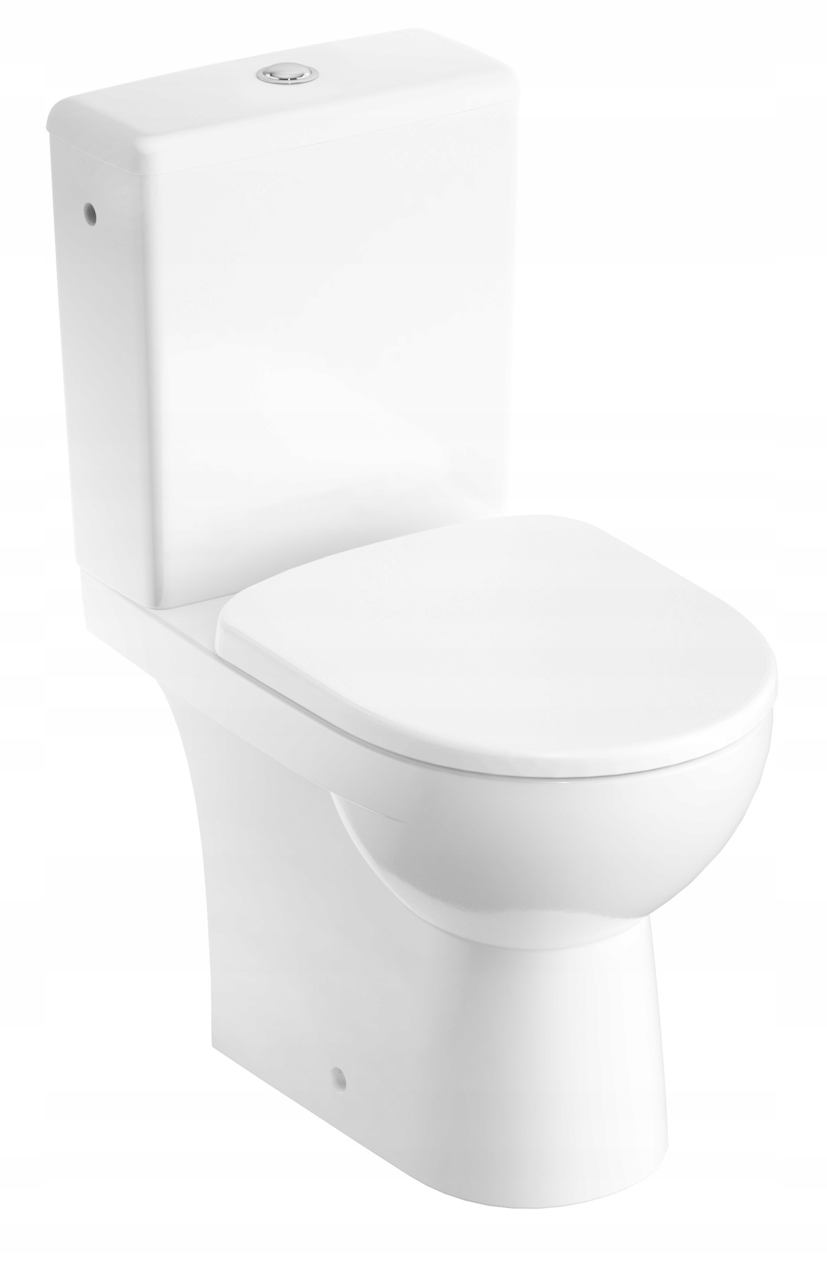 Miska Wc ceramiczna Selnova Compact krótka lejowa Rimfree stojąca 35.5 x 60