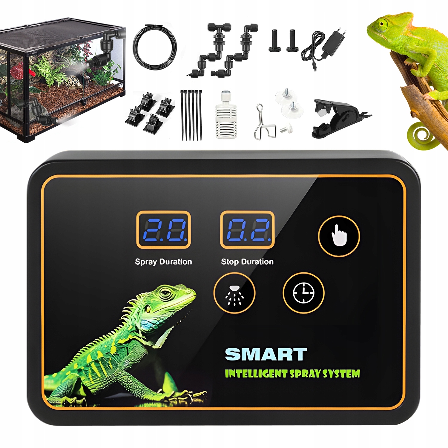 Levně Inteligentní Zavlažovač Pro Terária 2 Otočné Trysky Pro Plazy