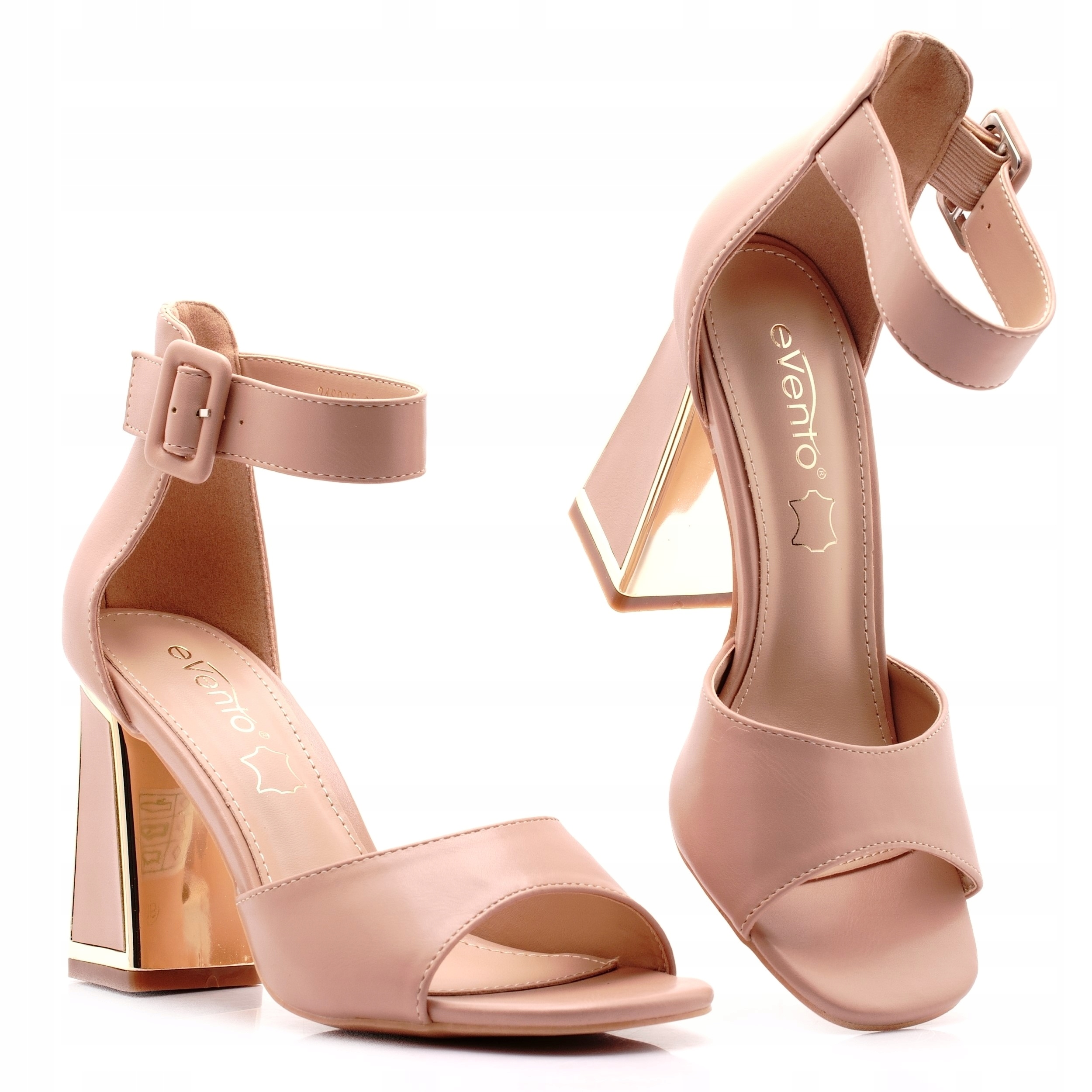 Evento Sandały Damskie Na Obcasie Buty Wizytowe Wkładka Skóra 6815 Nu 39