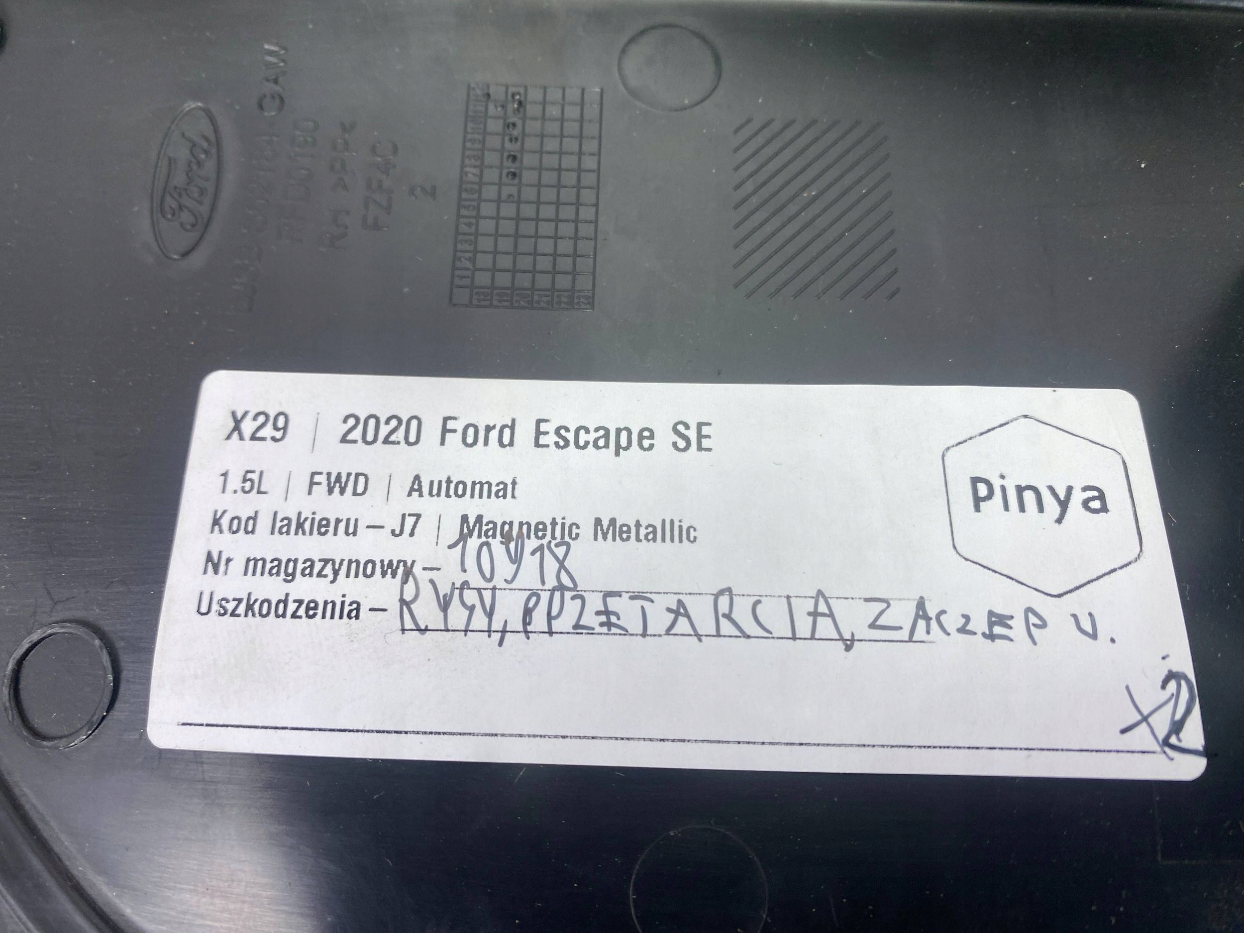 Panel Regulations- SITZ Ford Escape IV Kuga MK3 2020+