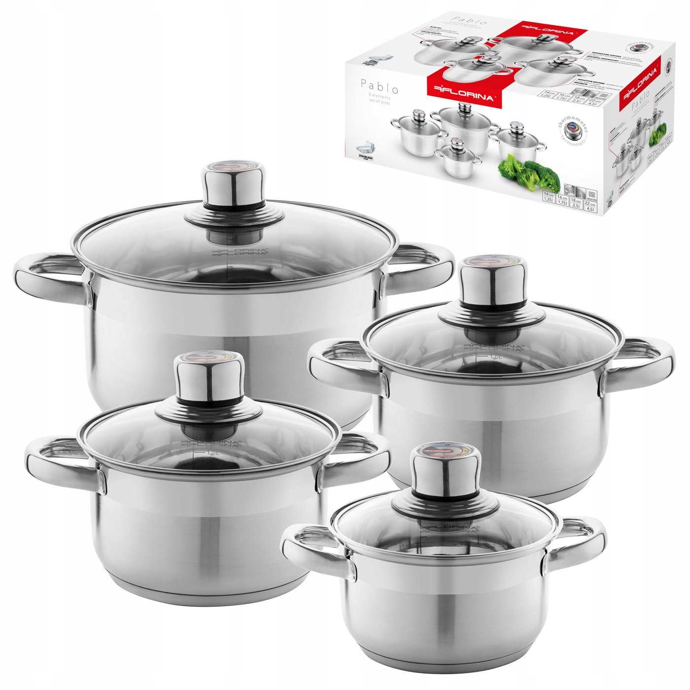 KOMPLET GARNKÓW ZE STALI NIERDZEWNEJ FLORINA PABLO