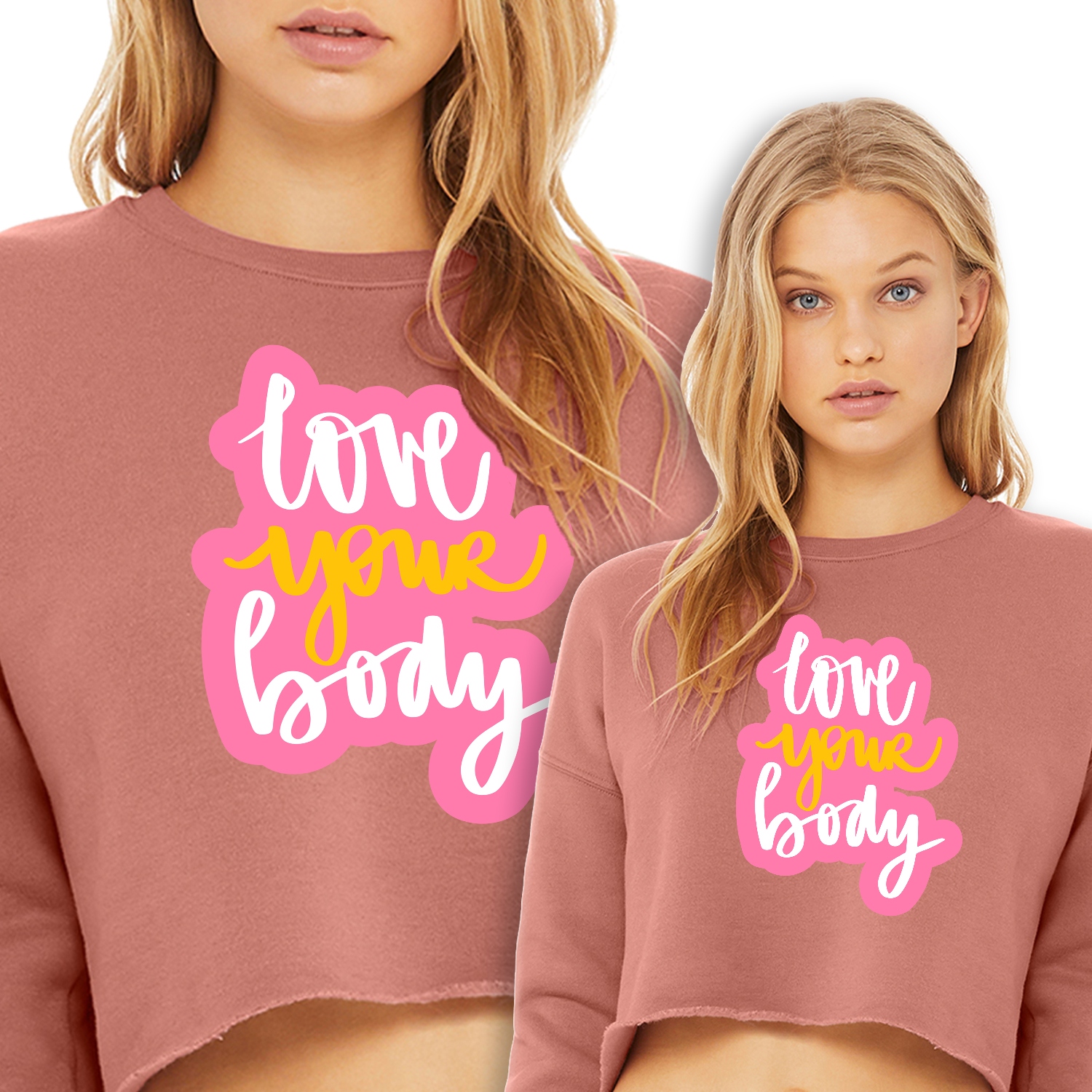 Pohodlná krátká Mikina Růžová Love Your Body Wz Xs