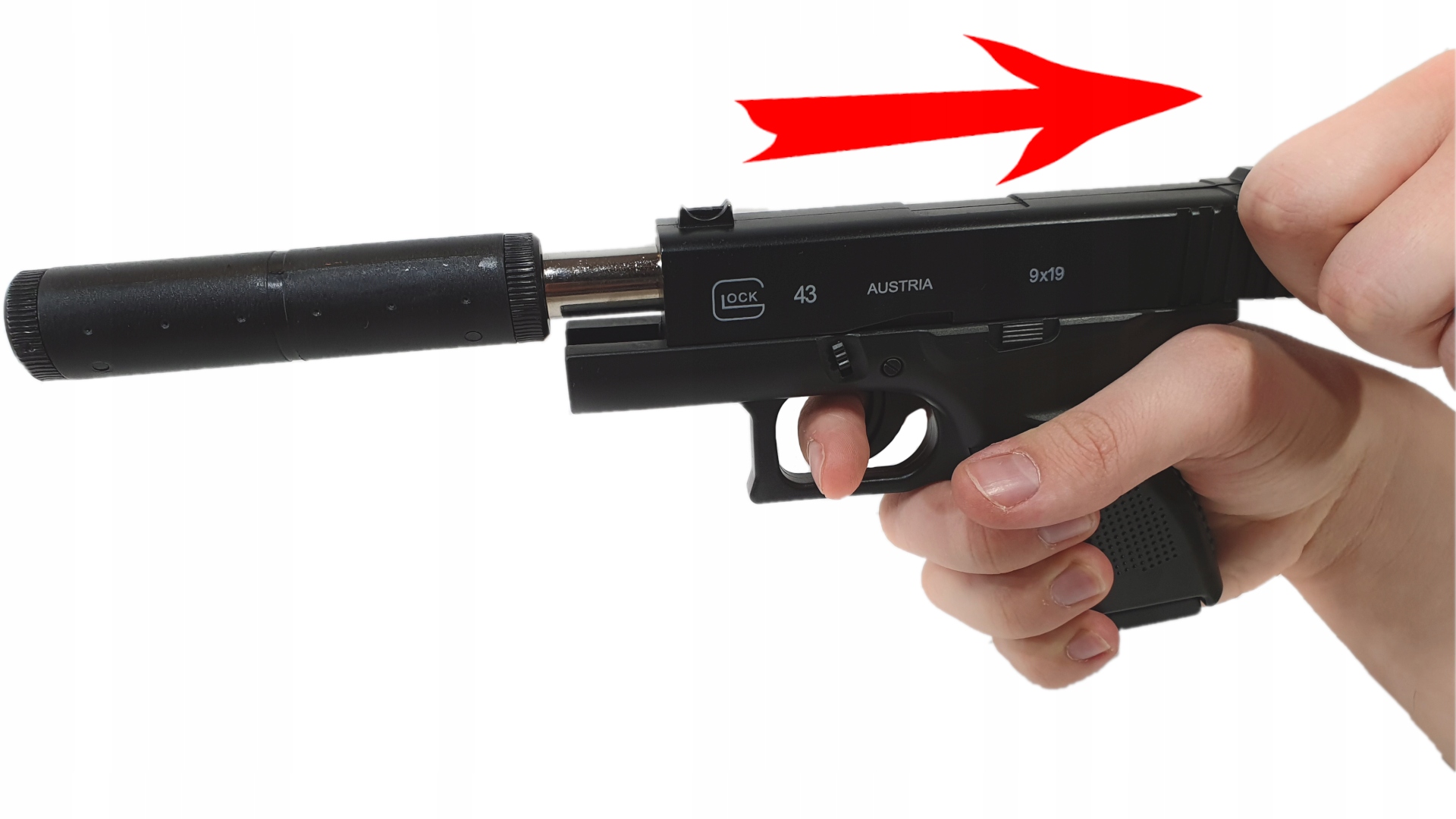 Glock 17 GEN. 4 PISTOLET METALOWY NA KULKI KARABIN Szerokość produktu 15 cm