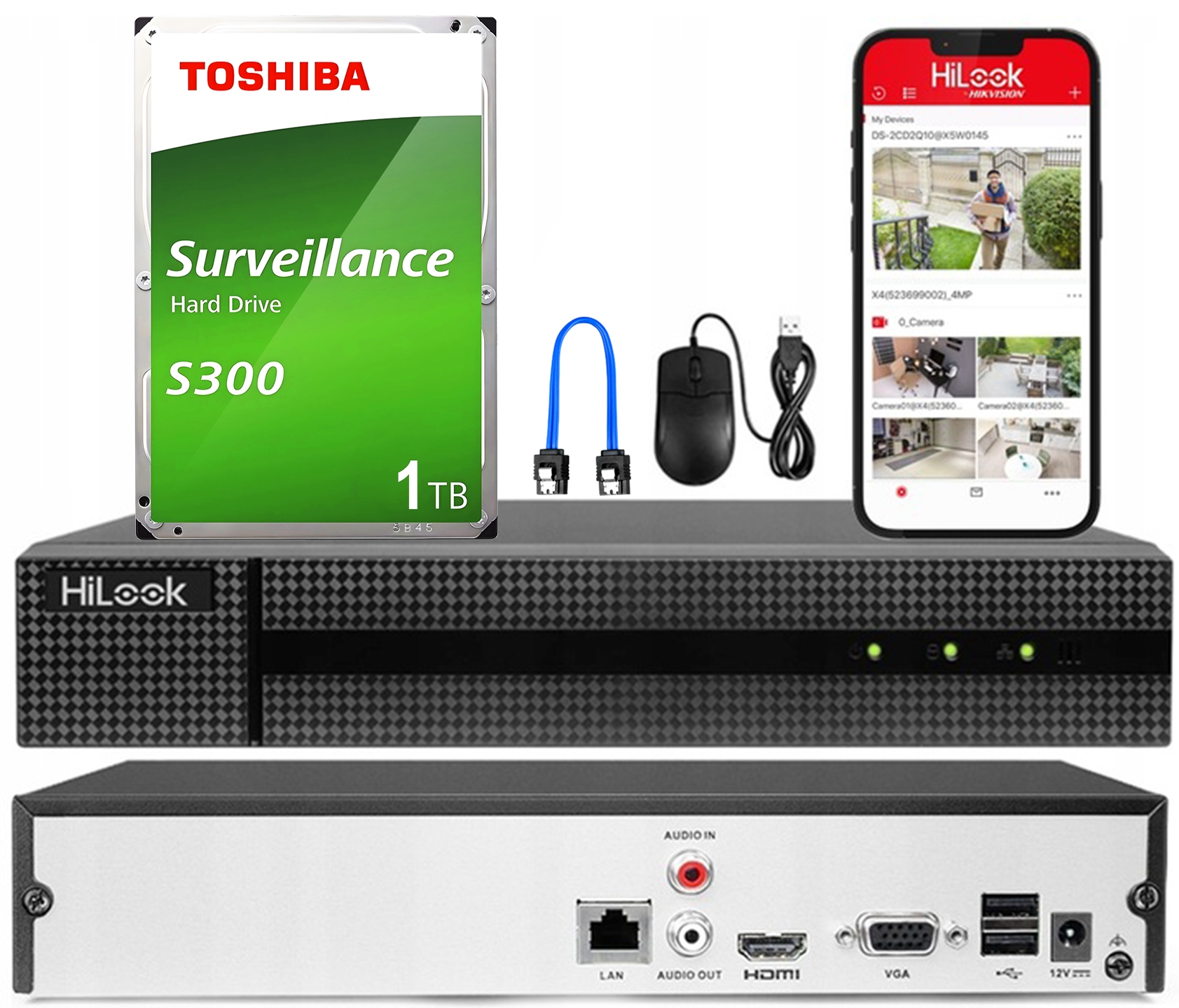 Ip rekordér až 8Mpx HiLook od Hikvision NVR-8CH-5MP Aplikace 1TB disk