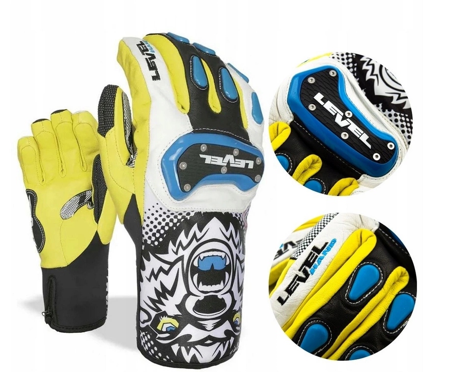 Rękawice Level Race Speed męskie narciarskie zimowe skóra r. S/m 7,5