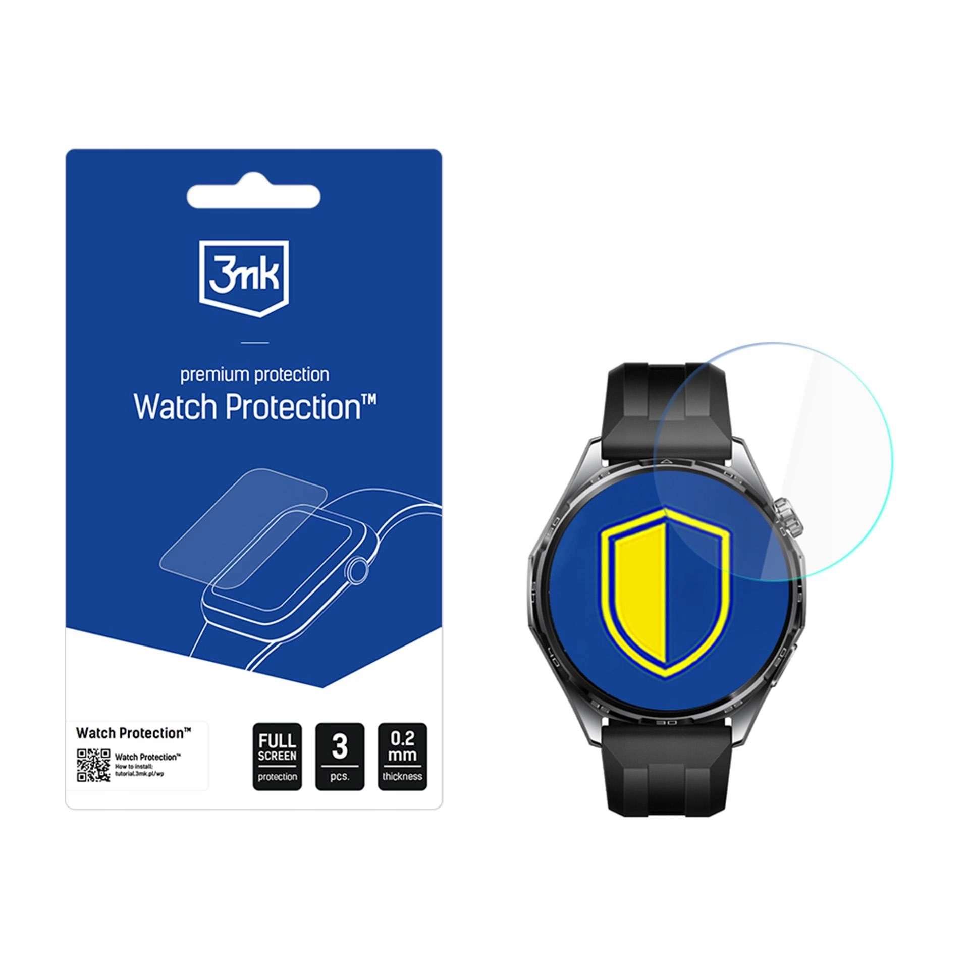 3 szt. Szkło hybrydowe do Huawei Watch Gt 6 46mm 3mk Watch Protection