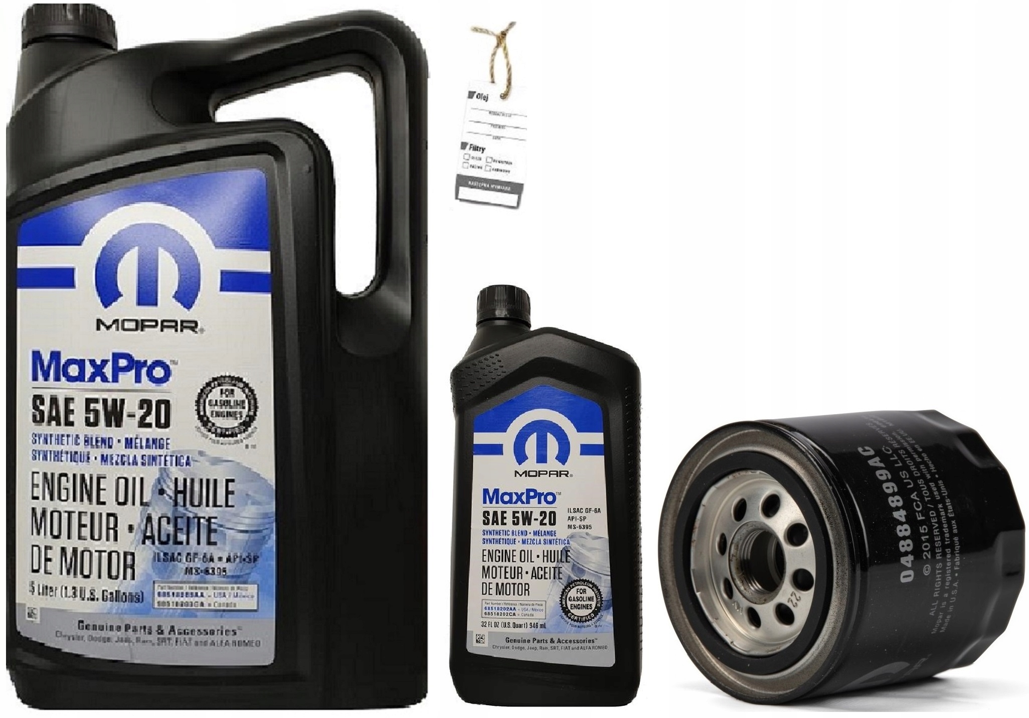 MOPAR 5W20 6L + FILTR OLEJU 04884899AB/MO-899/PH2