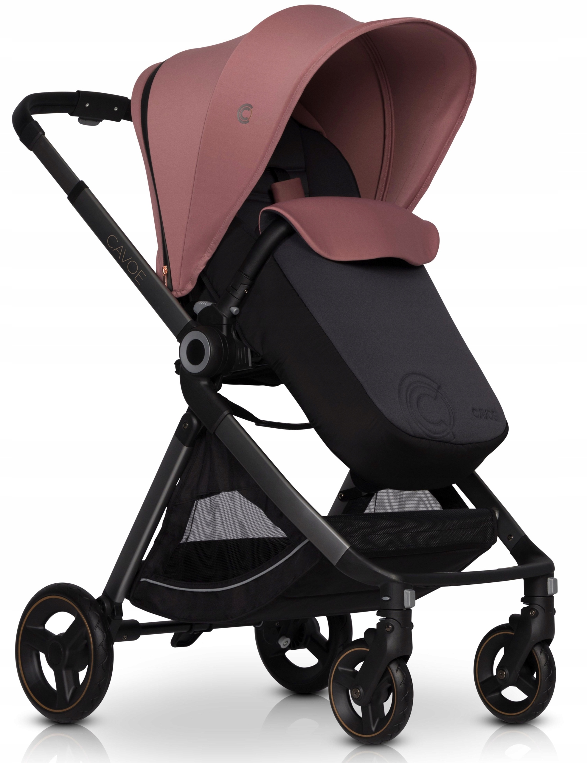 WÓZEK SPACEROWY CAVOE OSIS TYŁ/PRZÓD |DESSERT ROSE Stelaż Aluminiowy