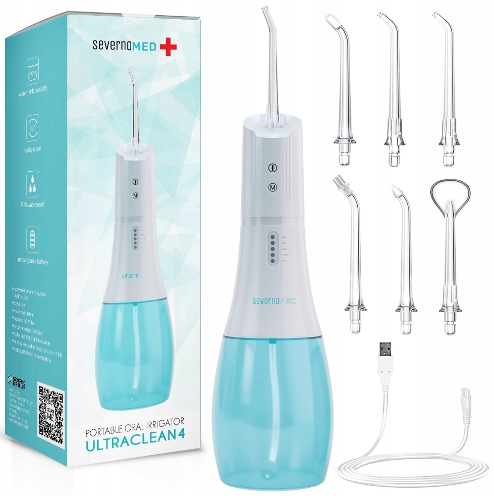 Irygator do zębów i jamy ustnej bezprzewodowy WF238 biały 1 sztuka