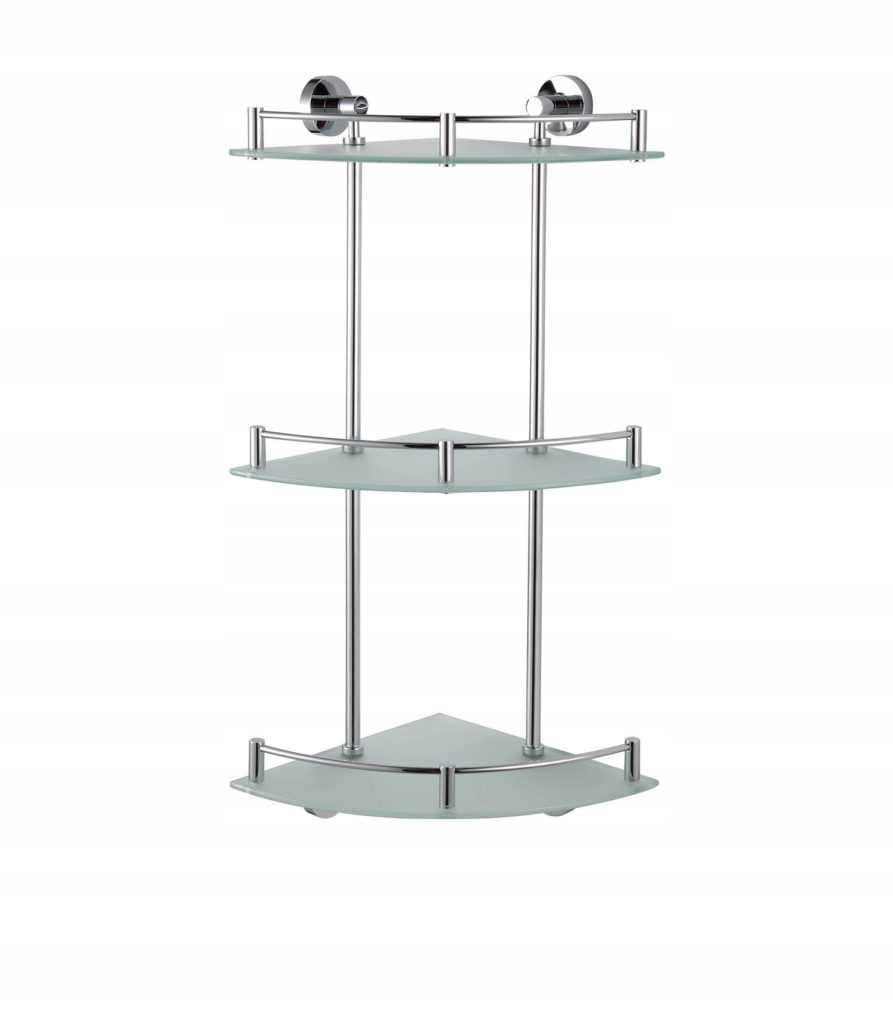 Stella Classic rohová police trojitá sklo matné 07.873 chrom