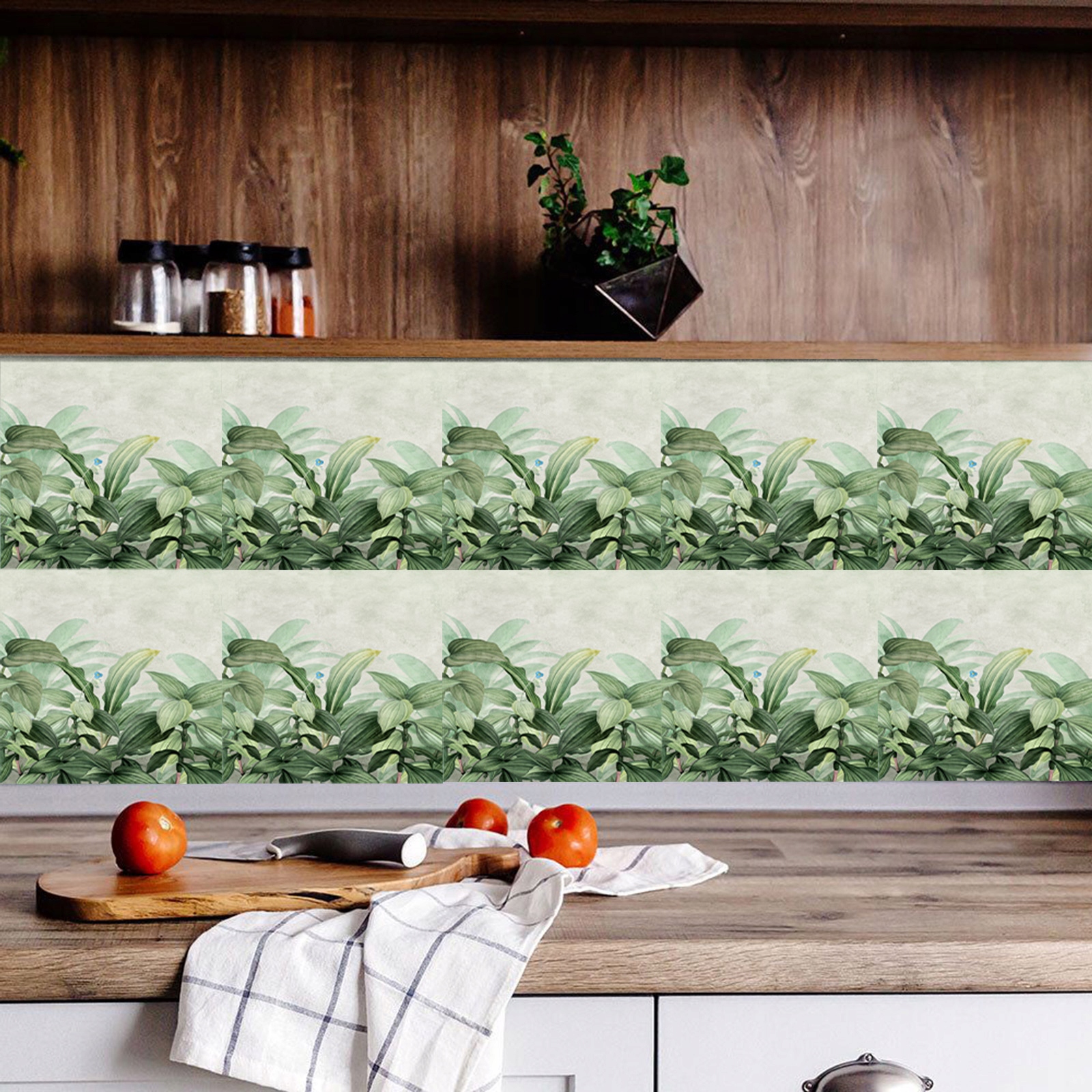 SAMPRZYLEPNE KAFLKI PCV 25x25 cm LIŚCIE DŻUNGLA Producent inny