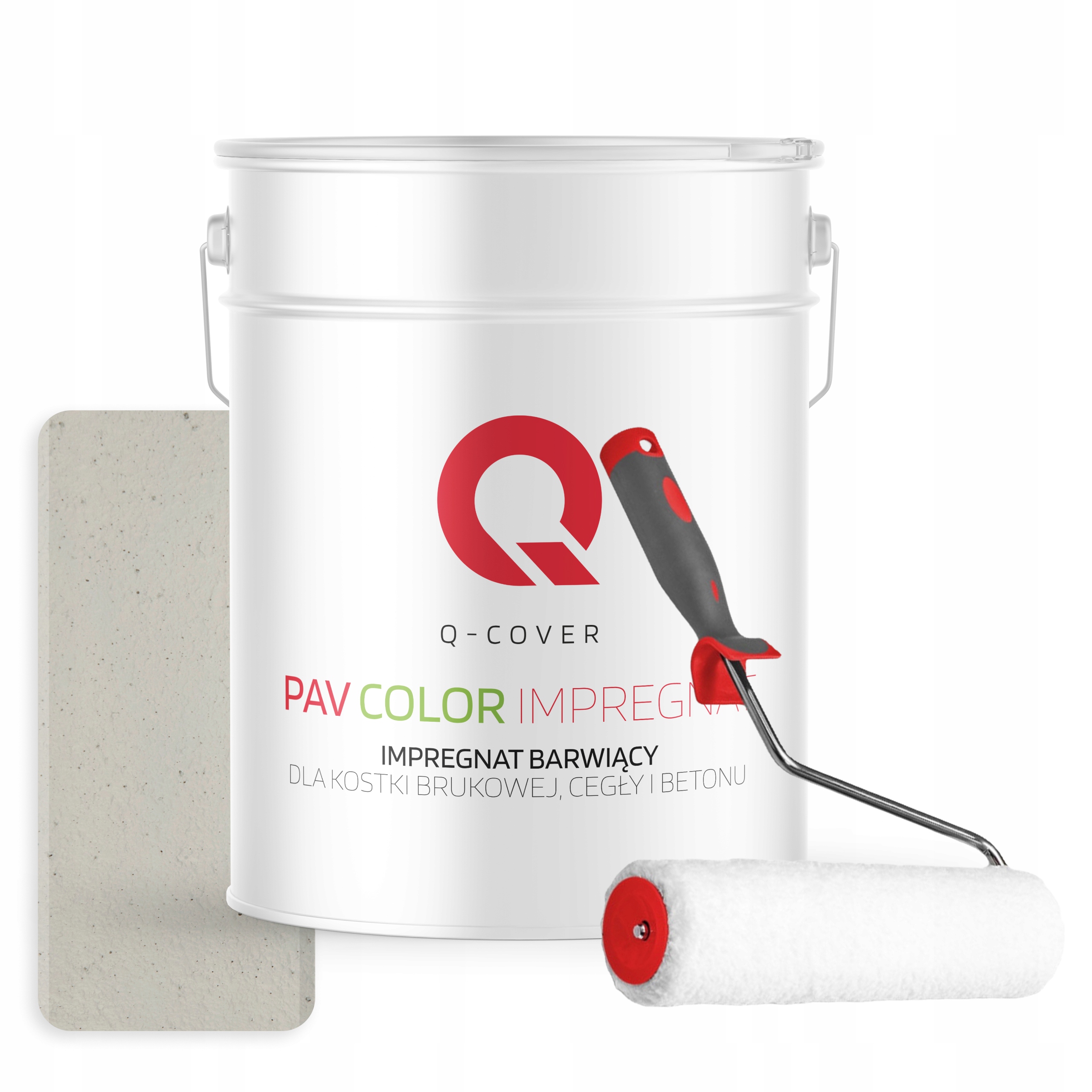 Farbiaci impregnát na betón a dlažobné kocky 10 l Bielo-sivý Uv valček
