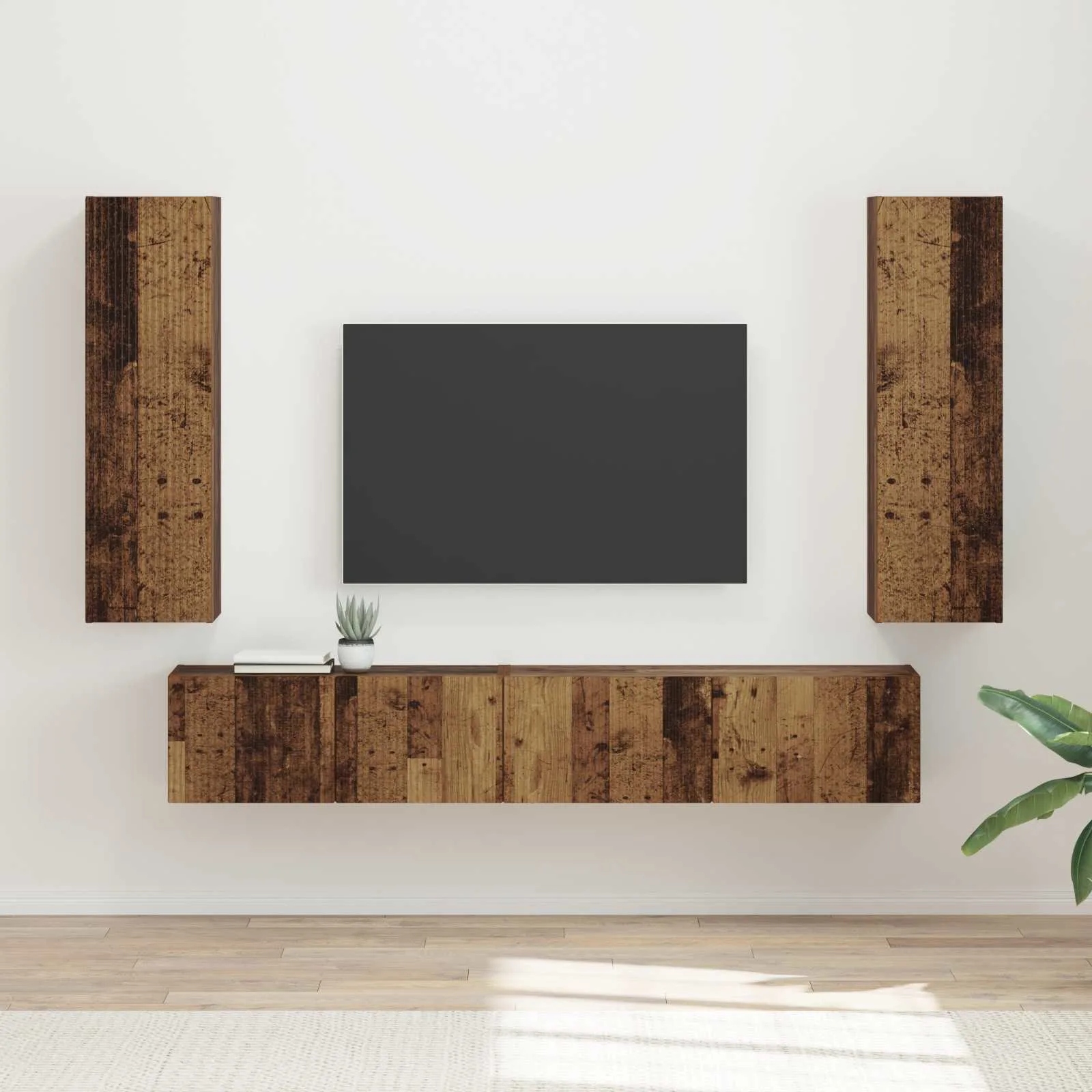 vidaXL Zestaw szafek Rtv 3 pcs Stare drewno Materiał drewnopochodny