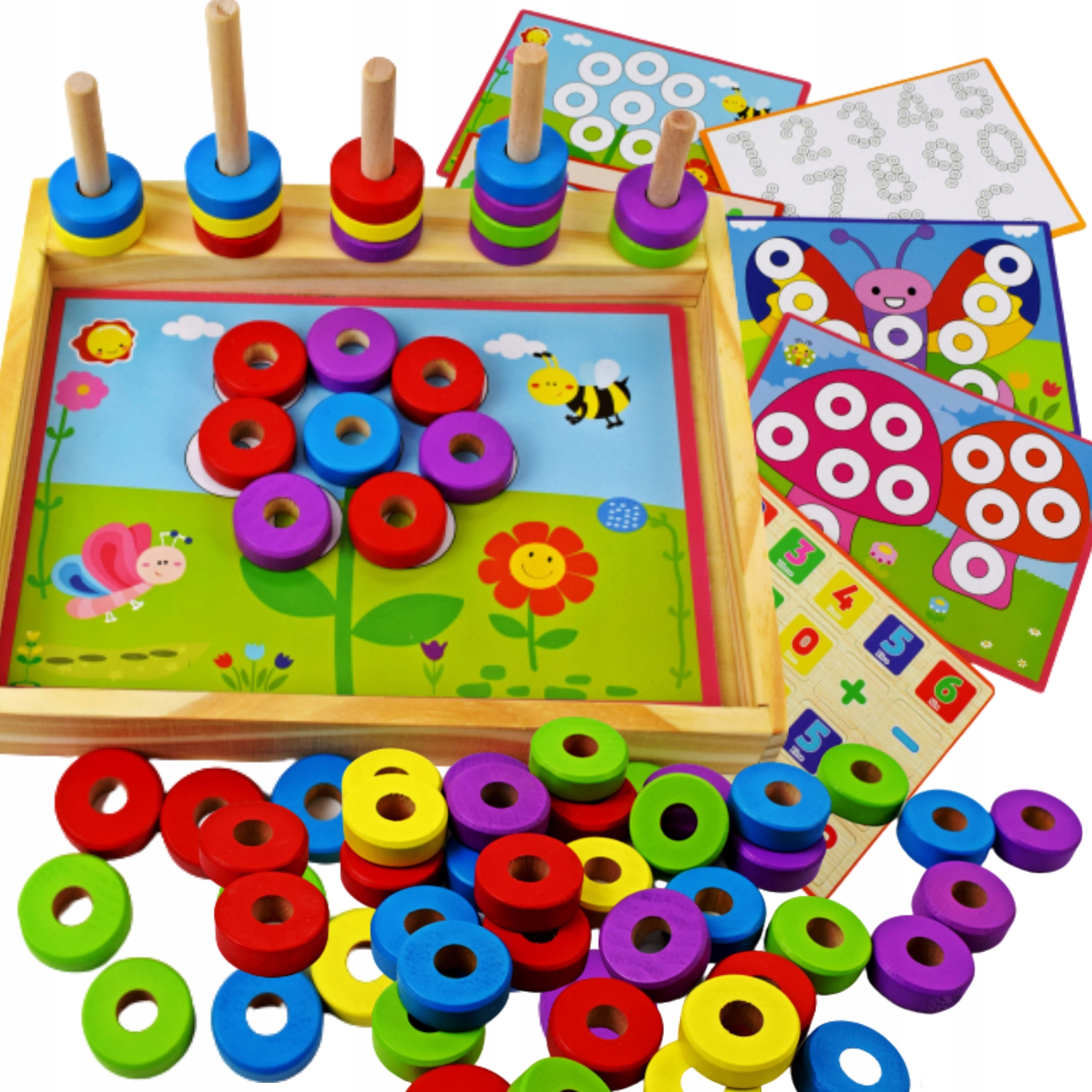 

Sorter Układanka Logiczna Piramidki Drewniane