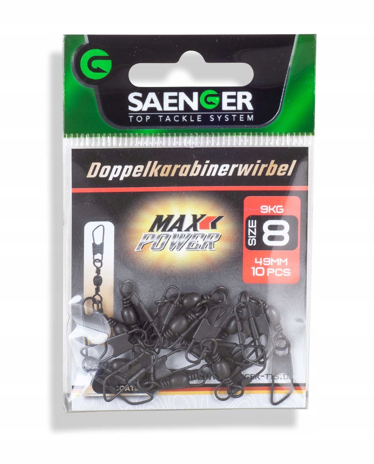 Saenger Doppelkarabinerwirbel 2 76mm 18kg 5pcs.